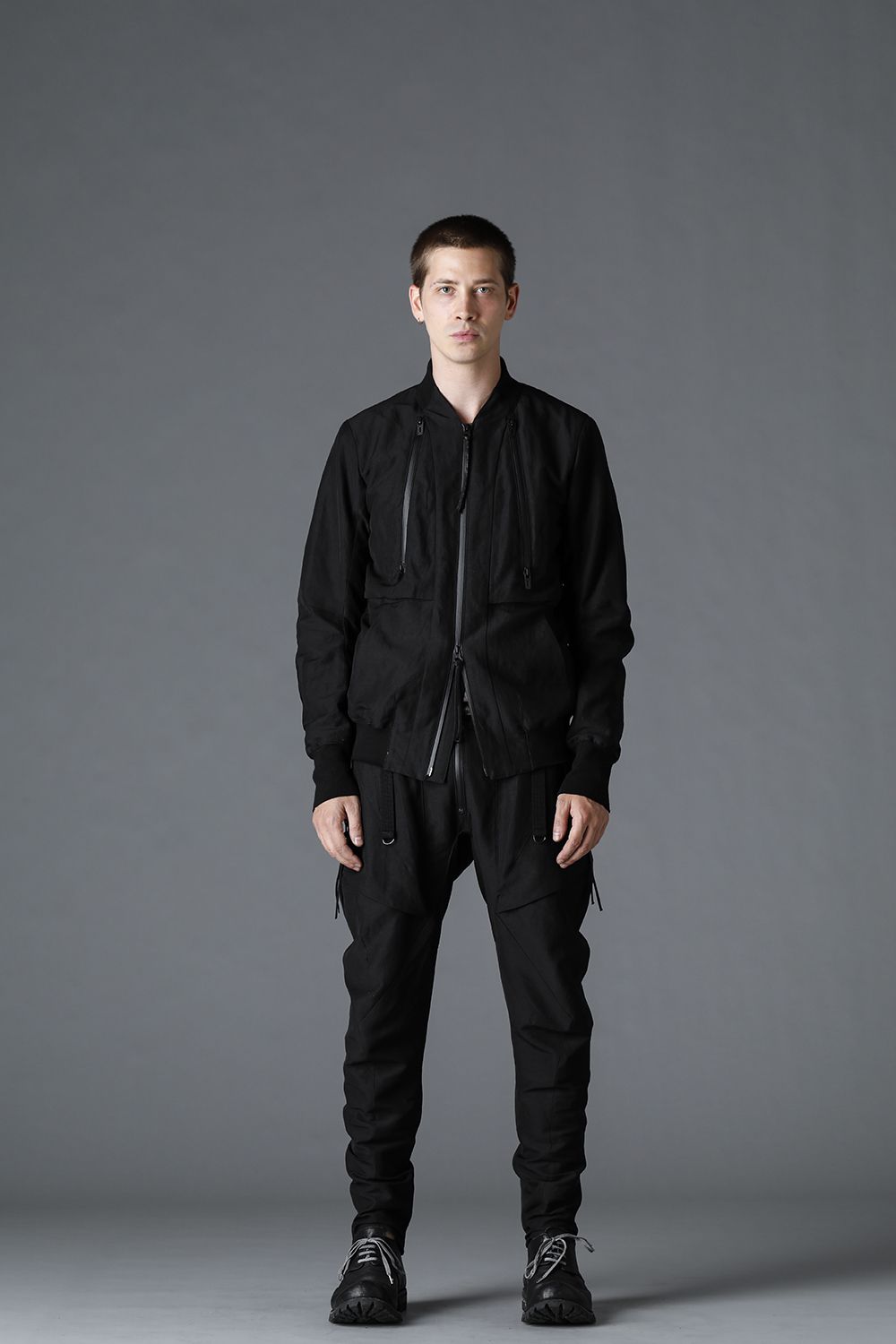 Dobby Minimalist Border Slim Tapered Pants