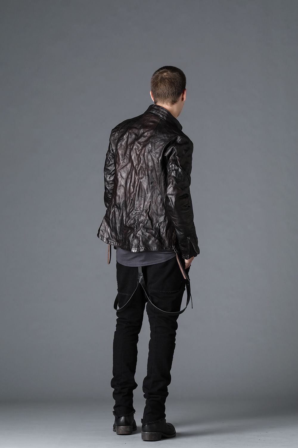 Leather narrow suspenders