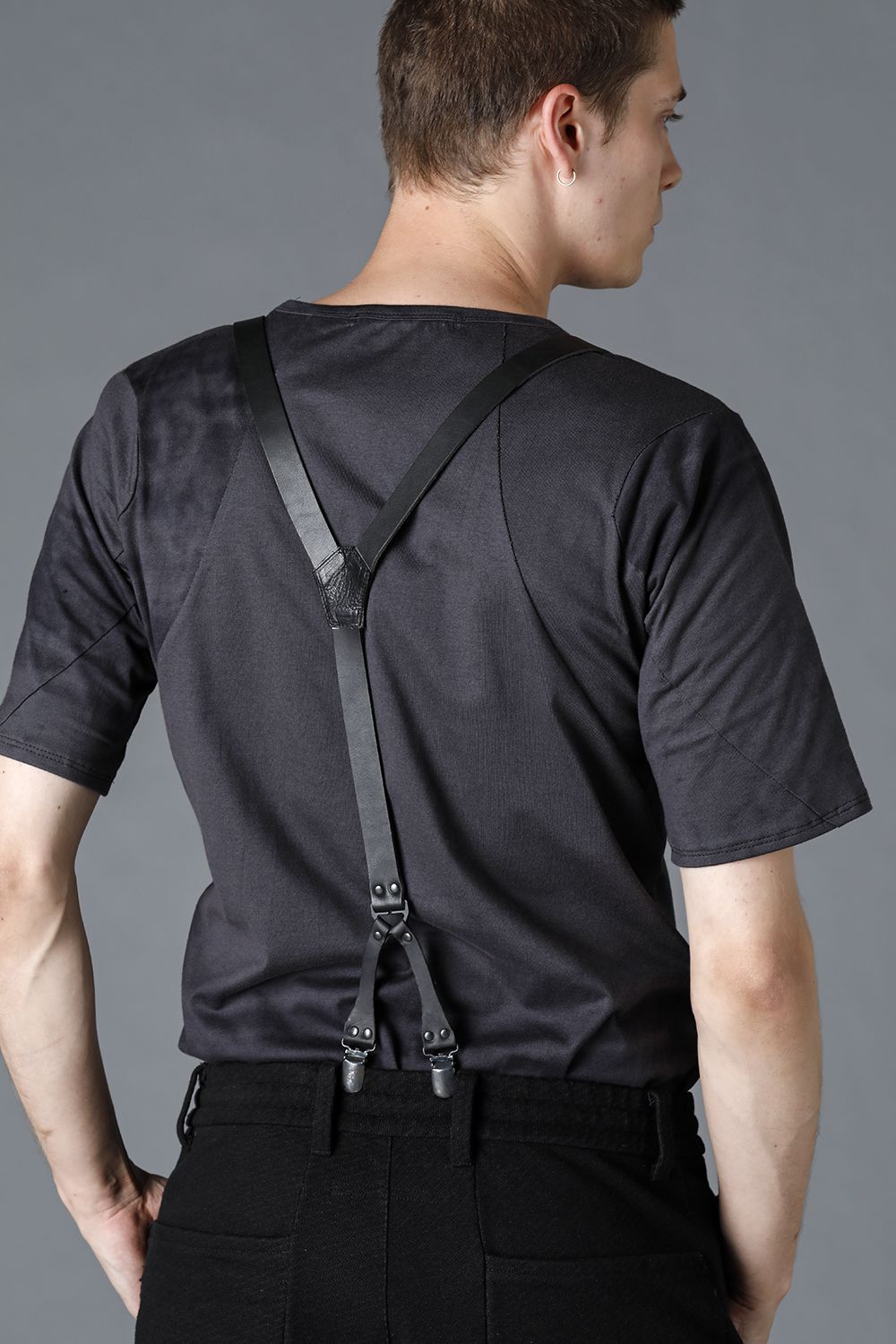 Leather narrow suspenders