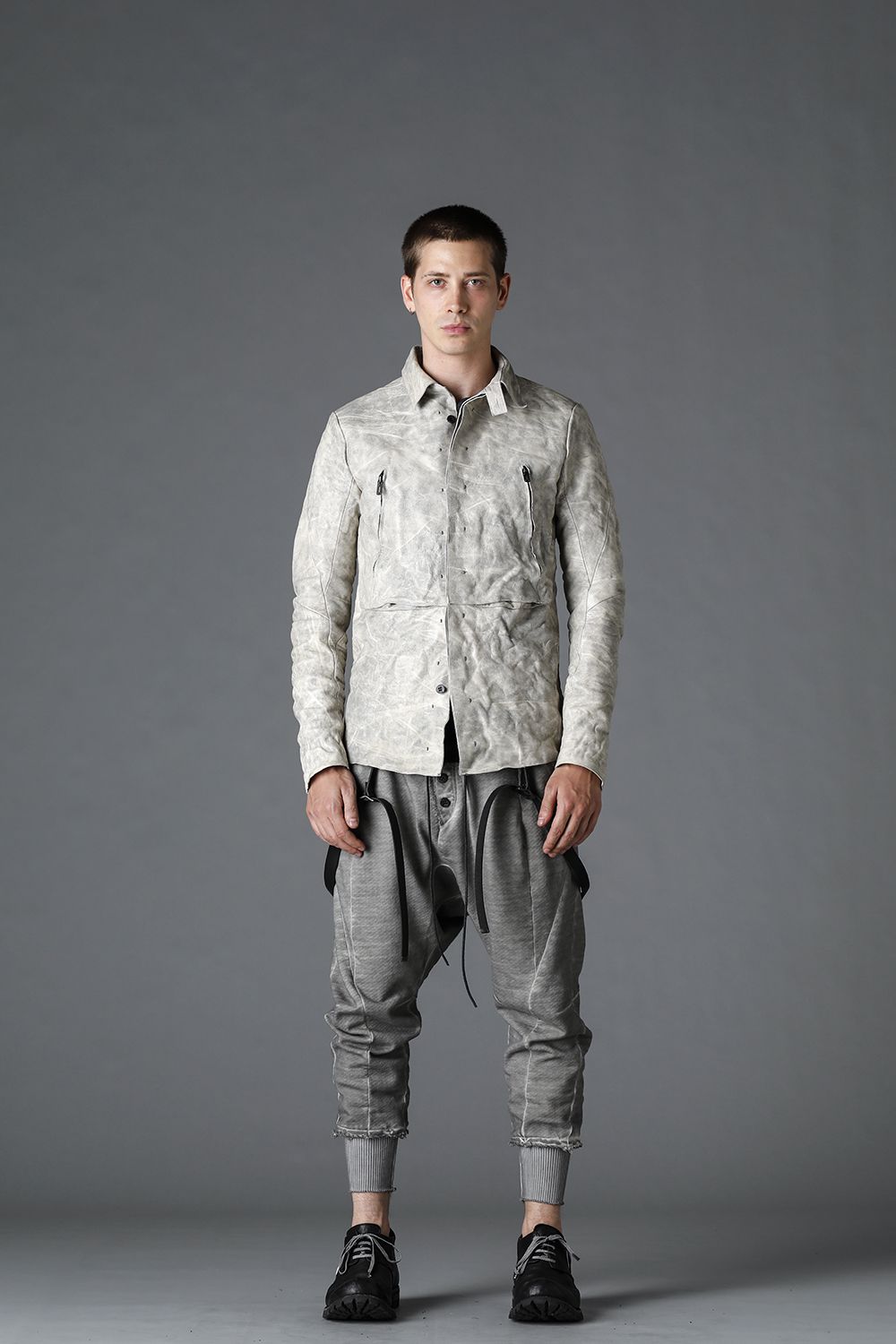 Horse Leather Shirt Jacket Concrete