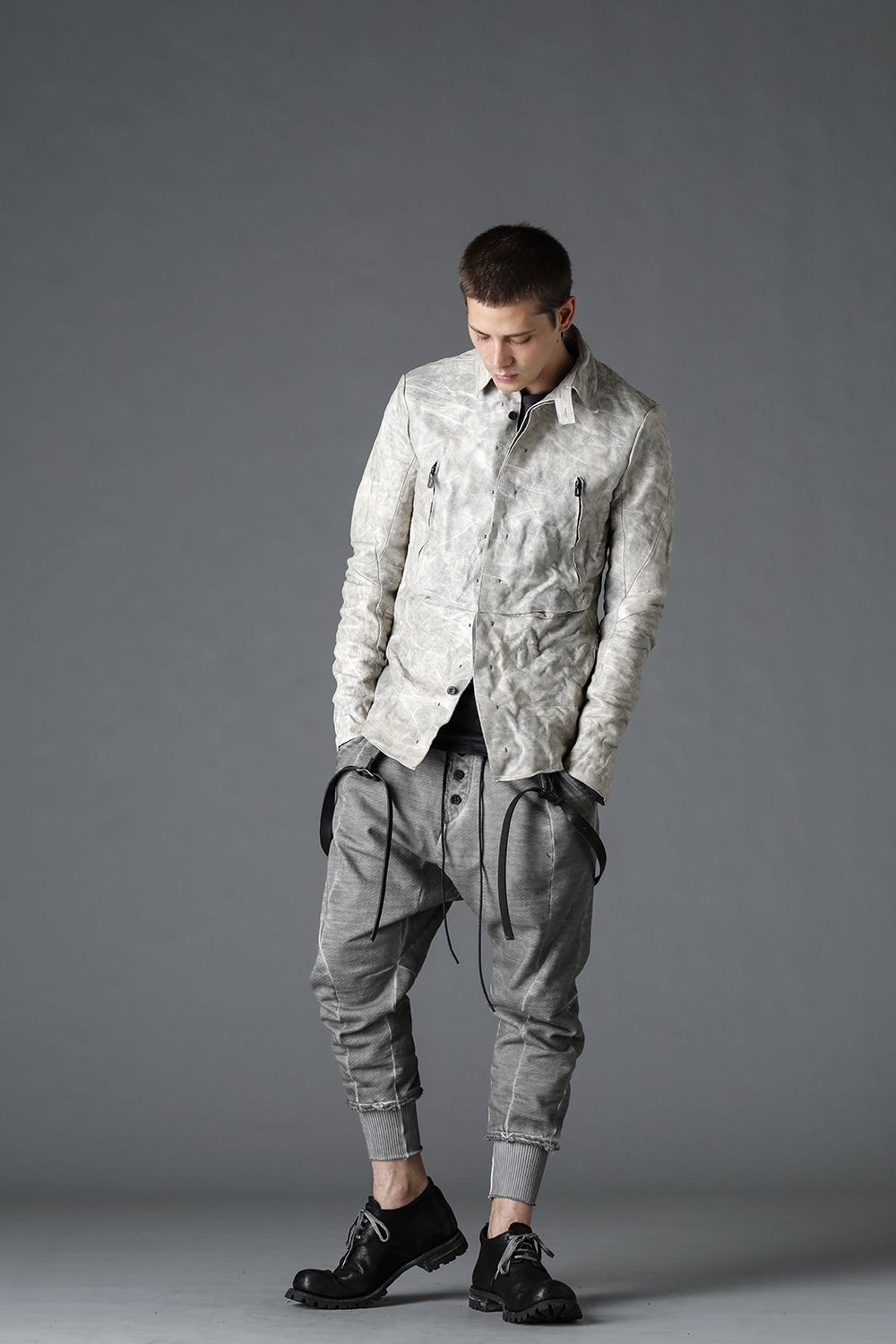 Horse Leather Shirt Jacket Concrete