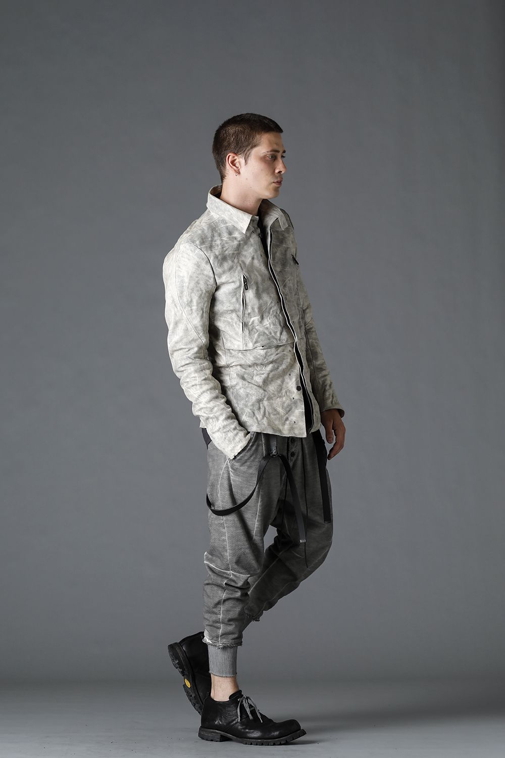 Horse Leather Shirt Jacket Concrete