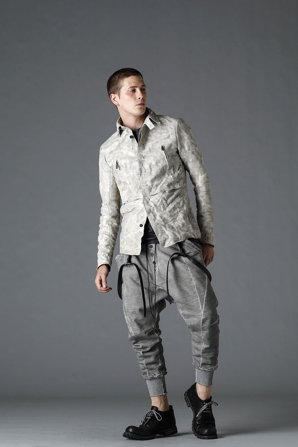 Horse Leather Shirt Jacket Concrete