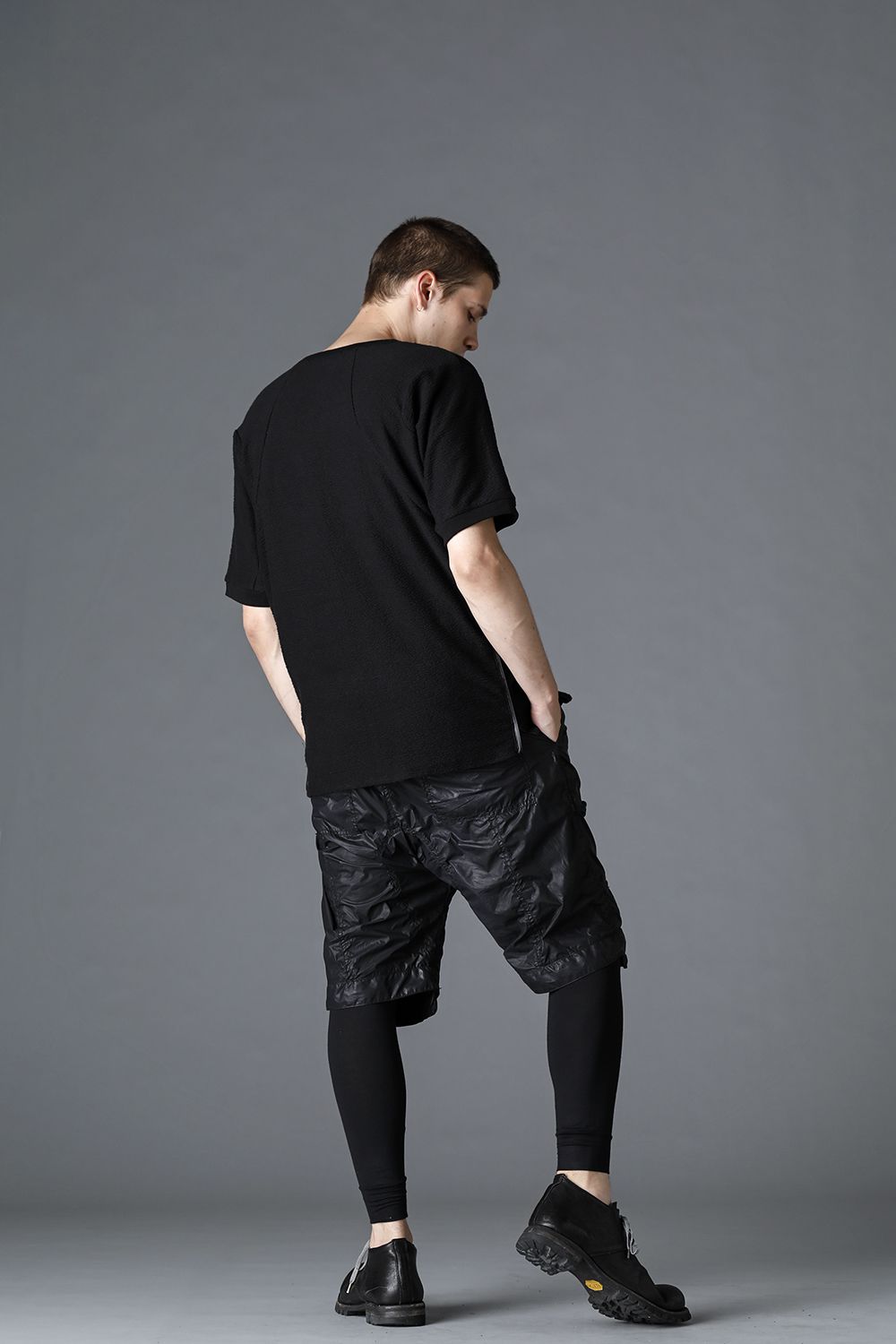 Carbon coated nylon drop-crotch shorts