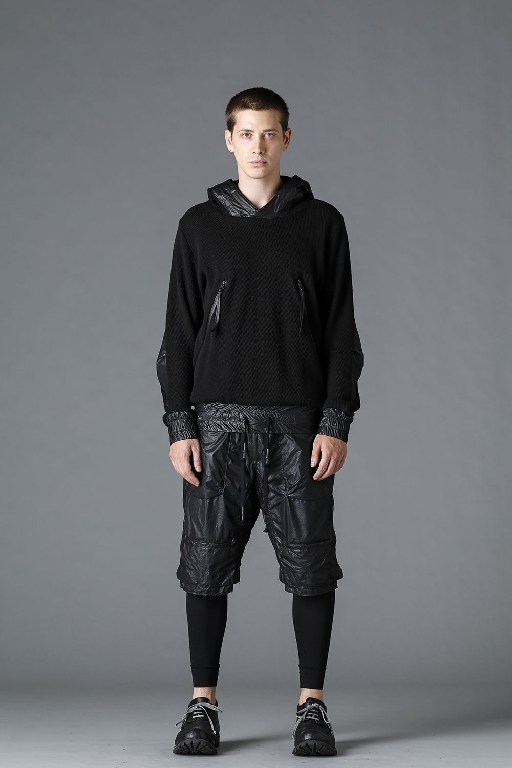 Honeycomb cotton jersey pullover hoodie