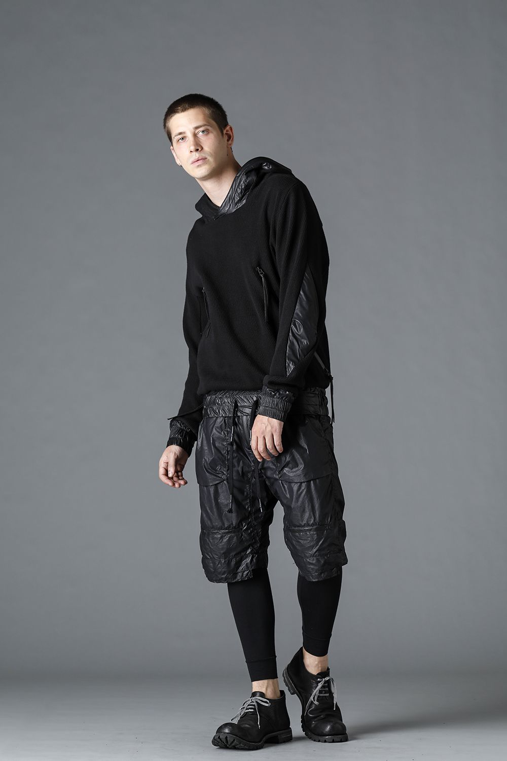 Honeycomb cotton jersey pullover hoodie