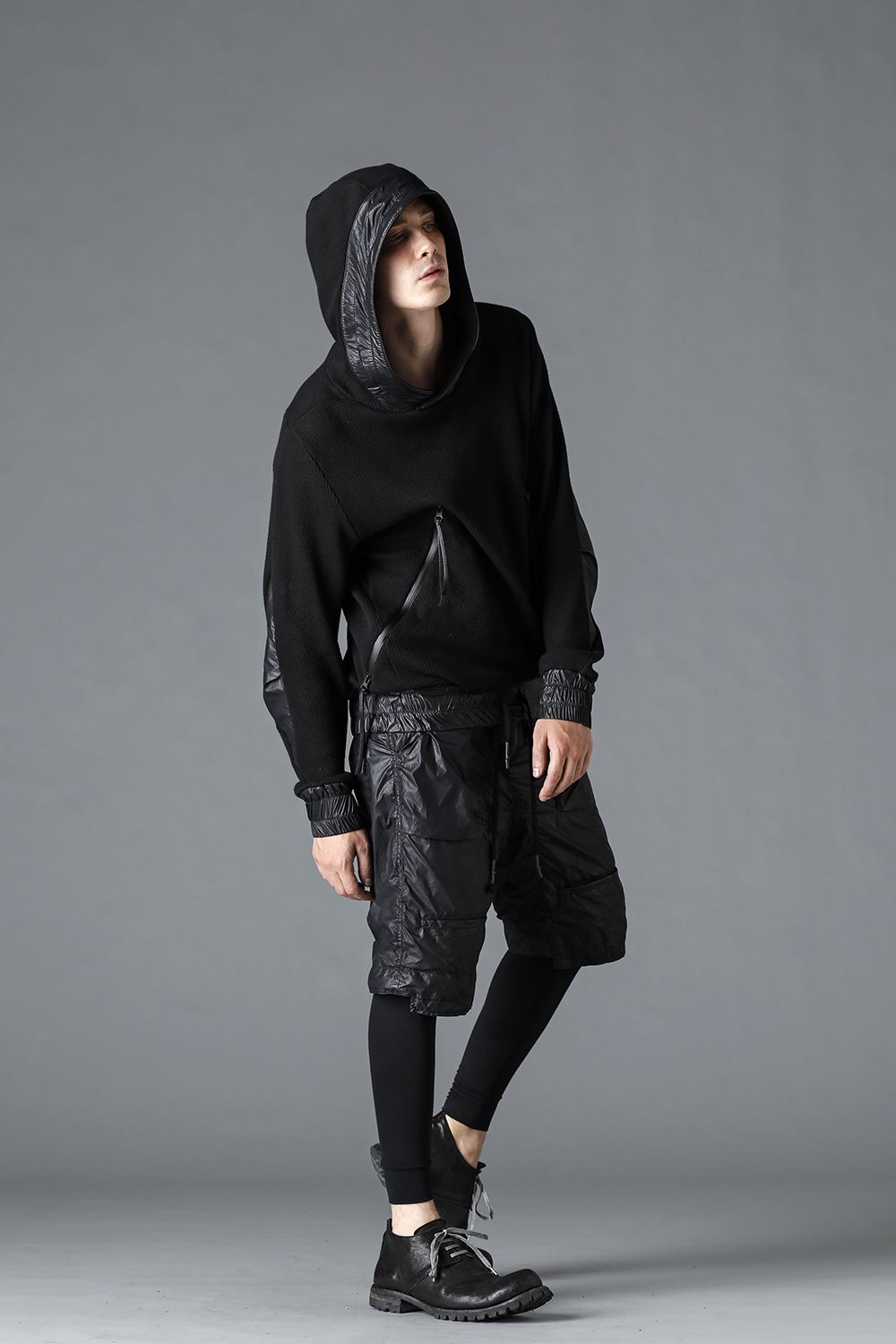 Honeycomb cotton jersey pullover hoodie