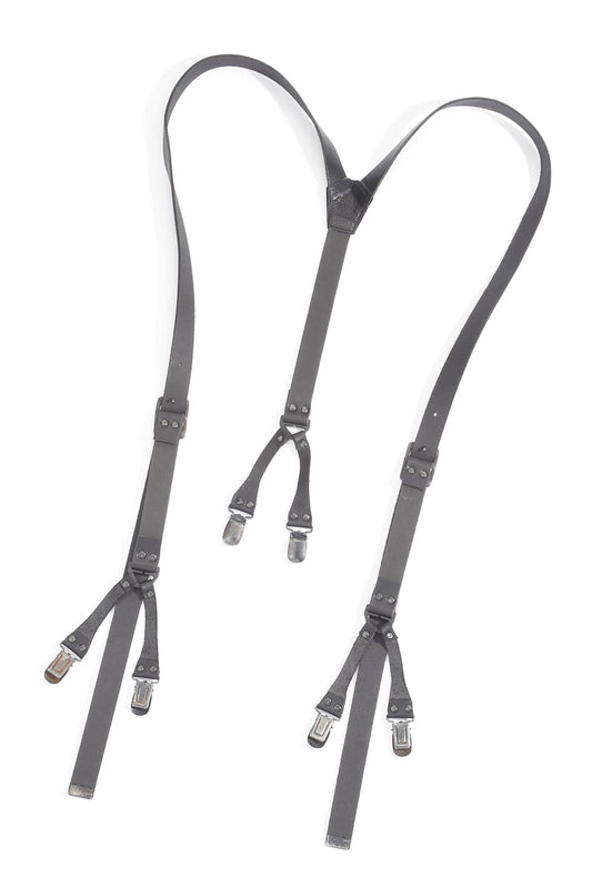 Leather narrow suspenders