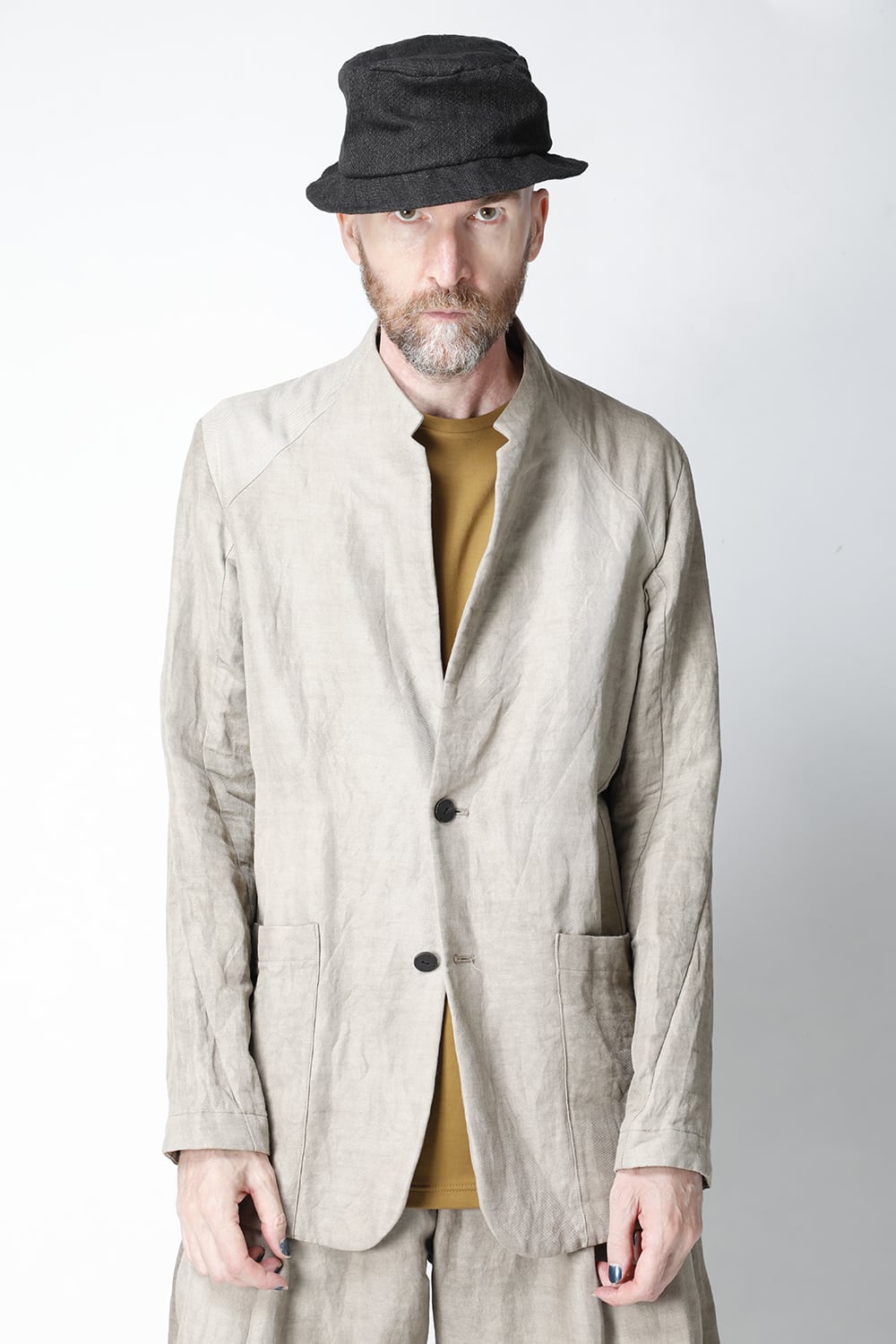 Jacket cotton/ ramie/ canapa cold dyed