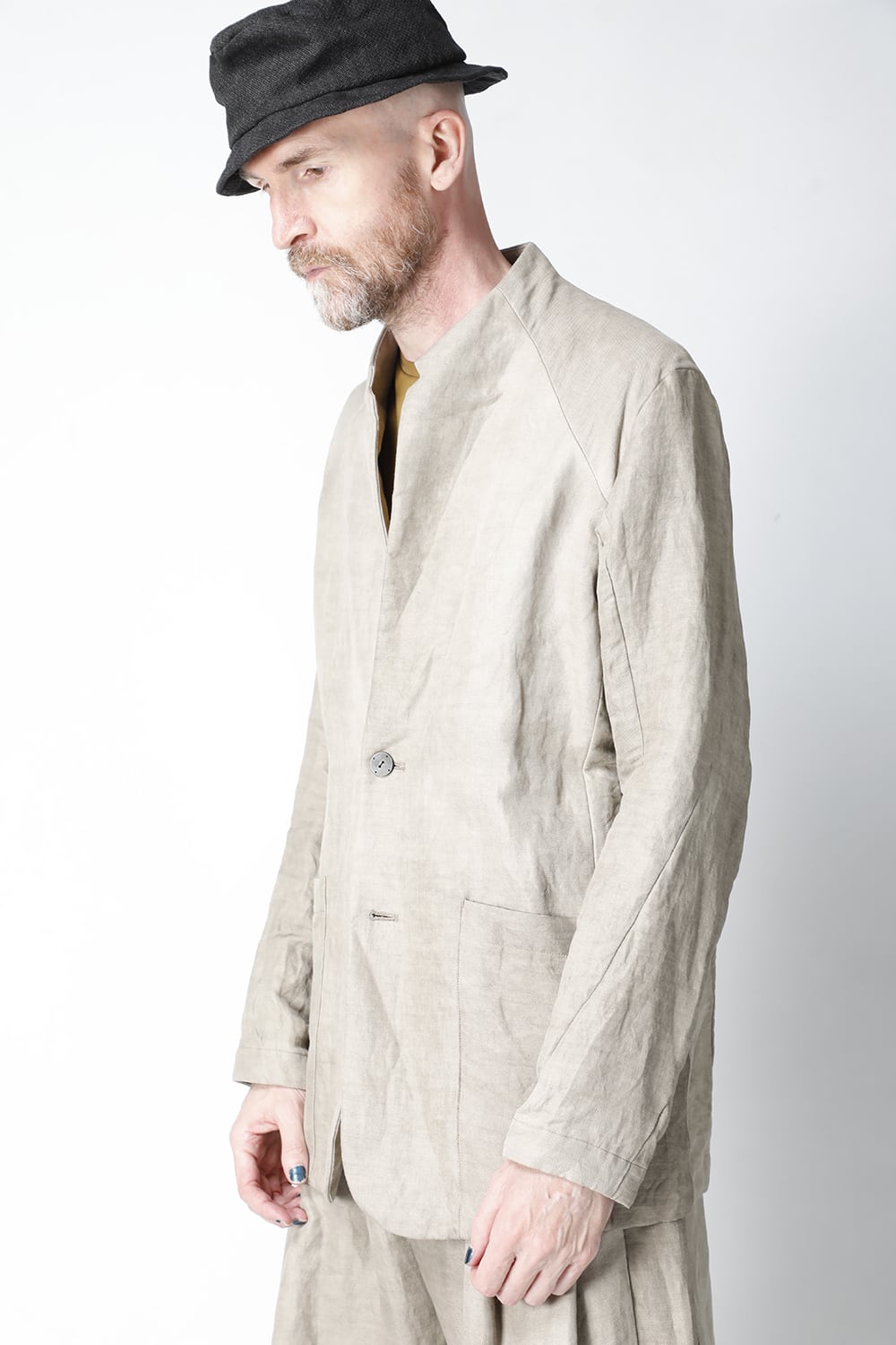 Jacket cotton/ ramie/ canapa cold dyed