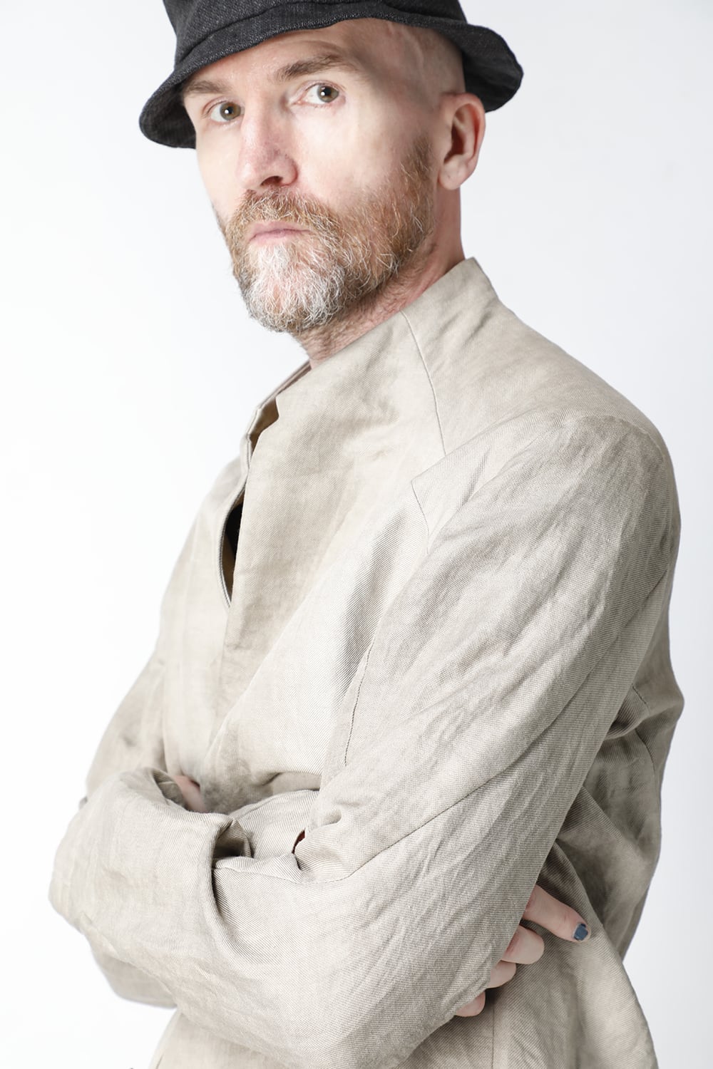 Jacket cotton/ ramie/ canapa cold dyed