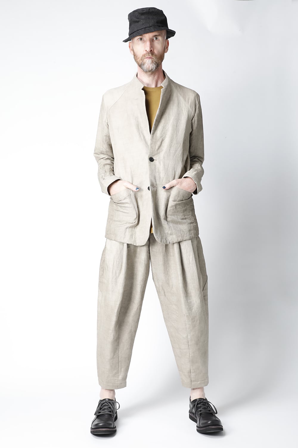 Jacket cotton/ ramie/ canapa cold dyed