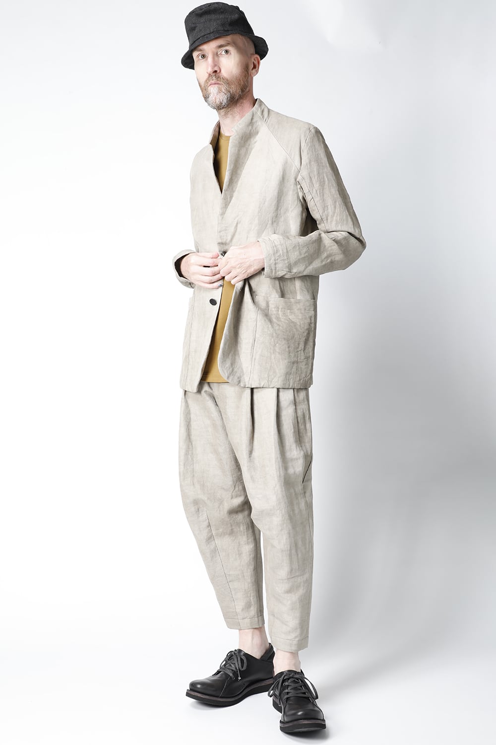 Jacket cotton/ ramie/ canapa cold dyed