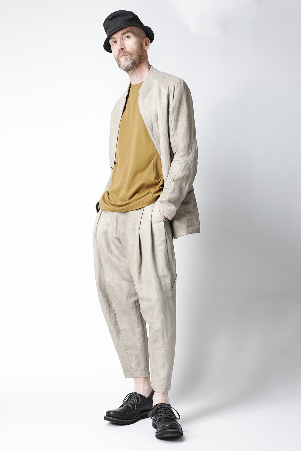 Jacket cotton/ ramie/ canapa cold dyed