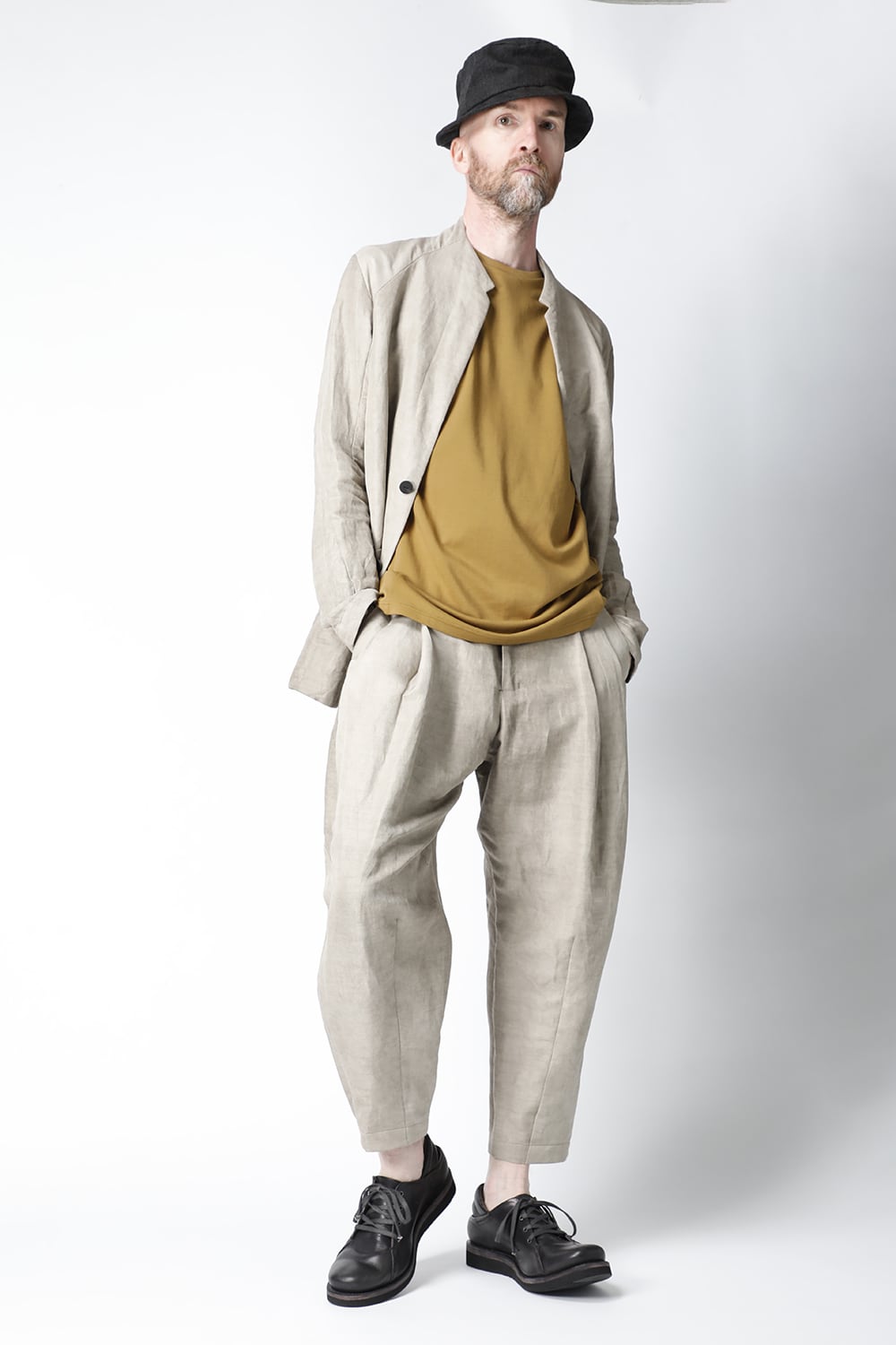 Jacket cotton/ ramie/ canapa cold dyed