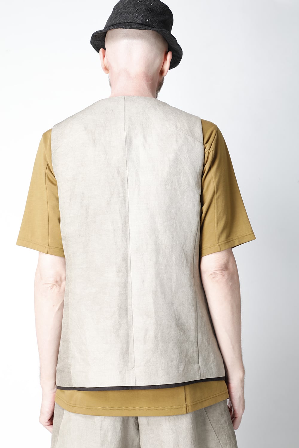 Vest cotton/ ramie/ canapa cold dyed