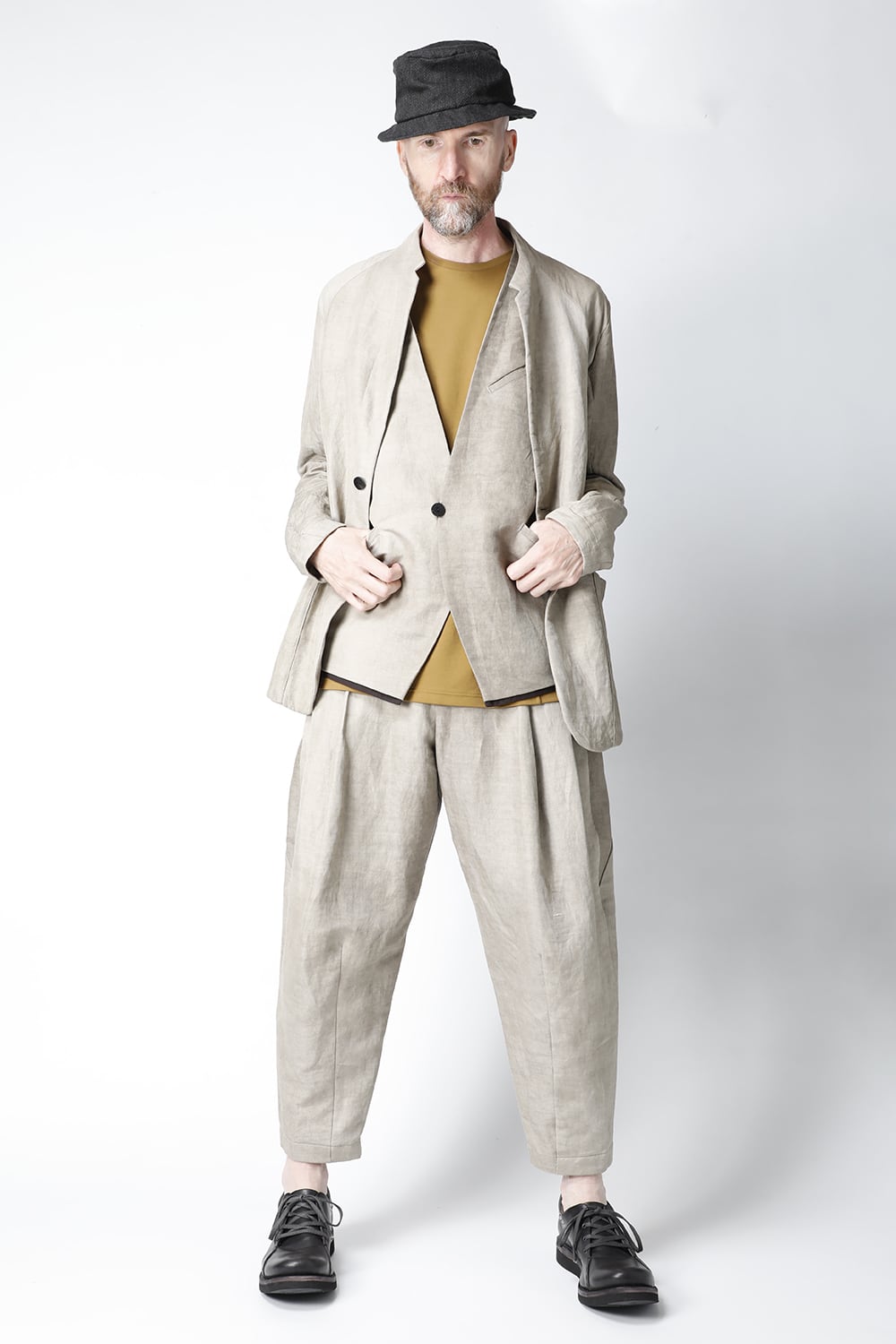 Jacket cotton/ ramie/ canapa cold dyed