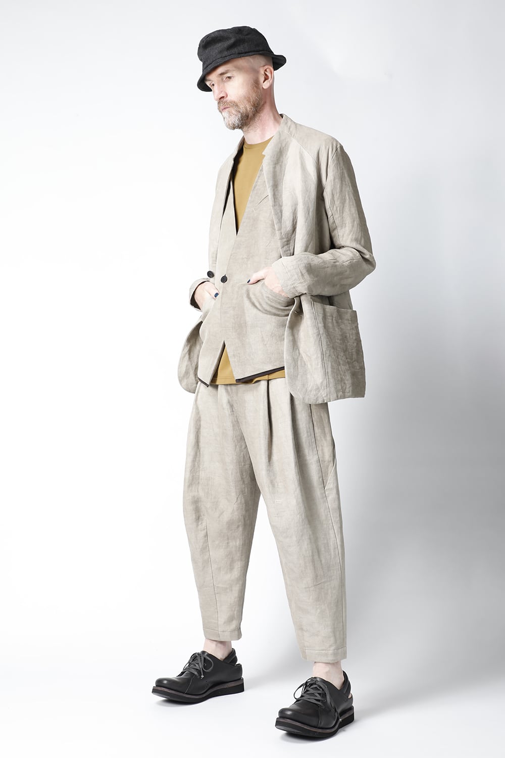 Jacket cotton/ ramie/ canapa cold dyed