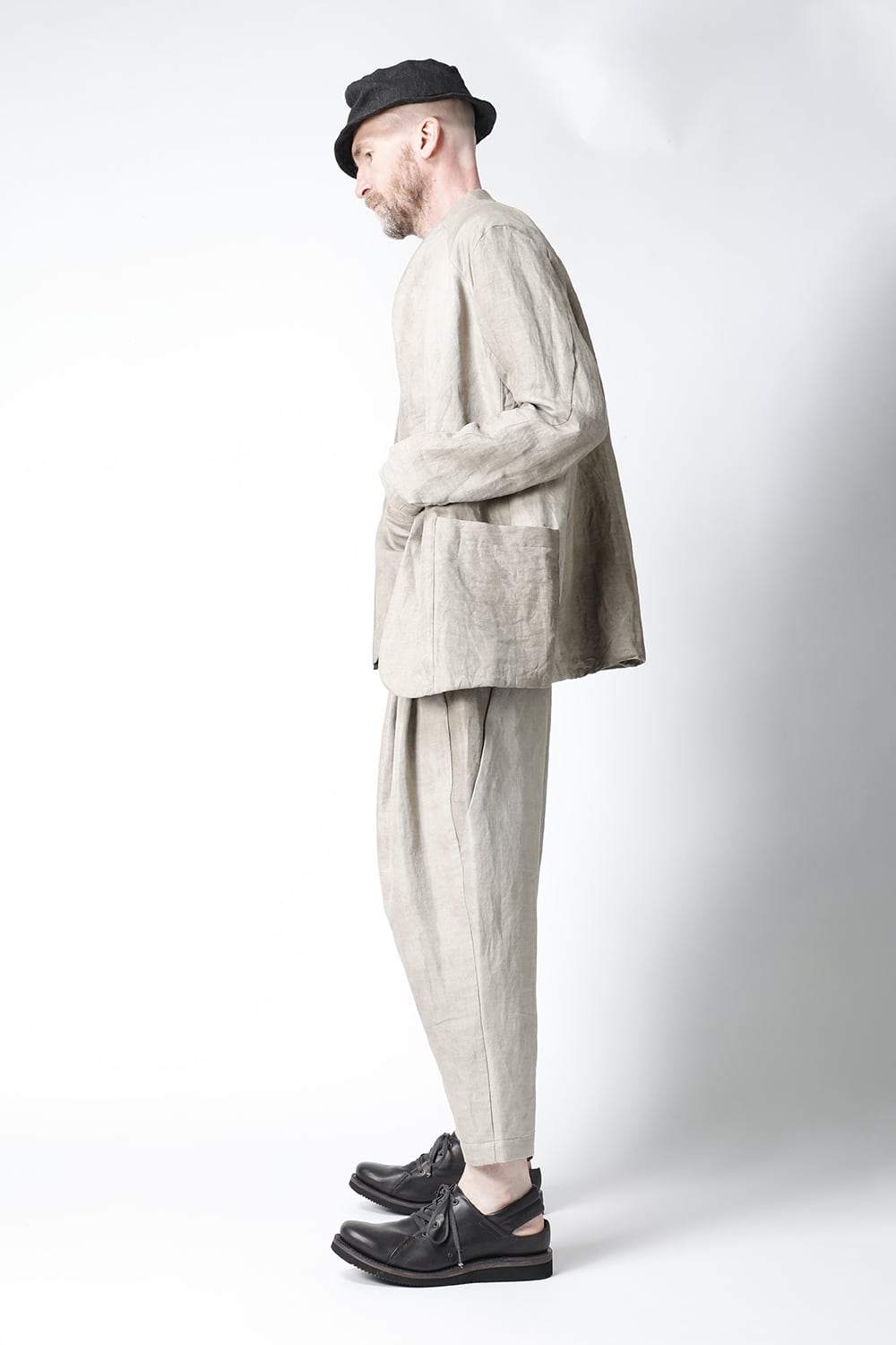 Jacket cotton/ ramie/ canapa cold dyed