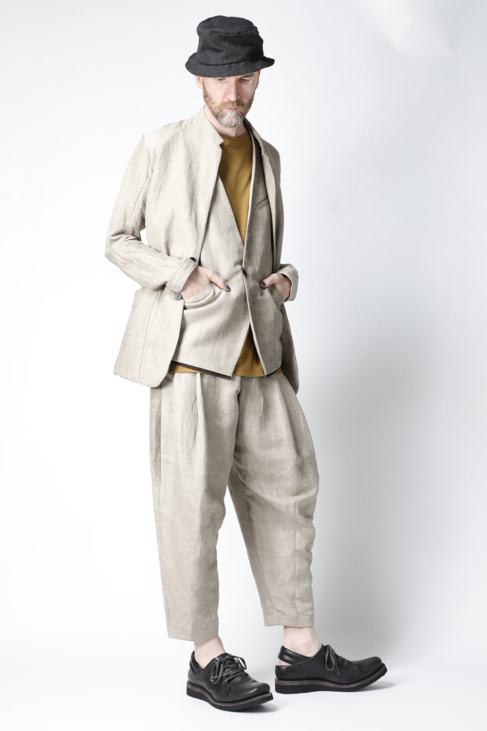 Jacket cotton/ ramie/ canapa cold dyed