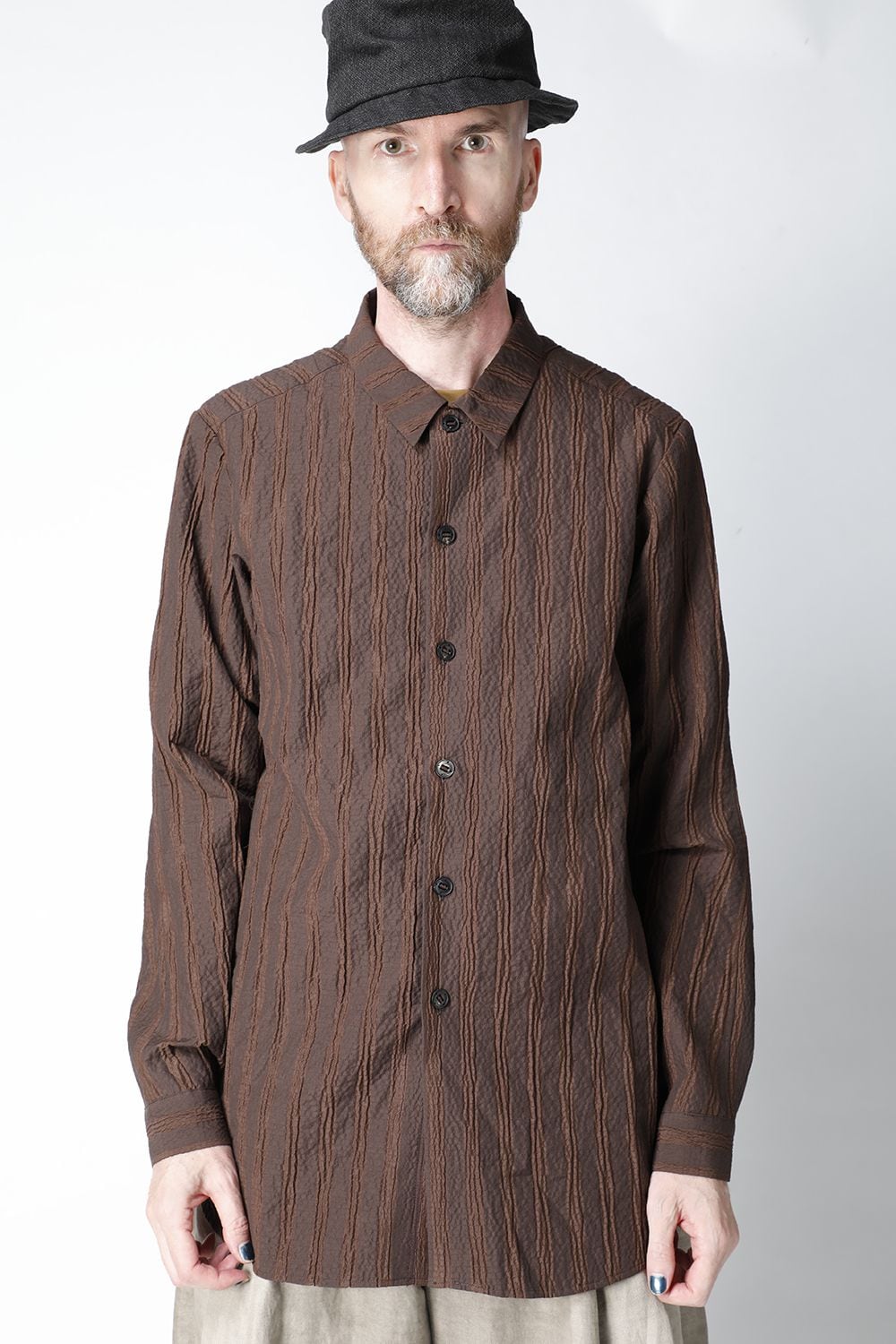 Shirt light weight stretch seersucker