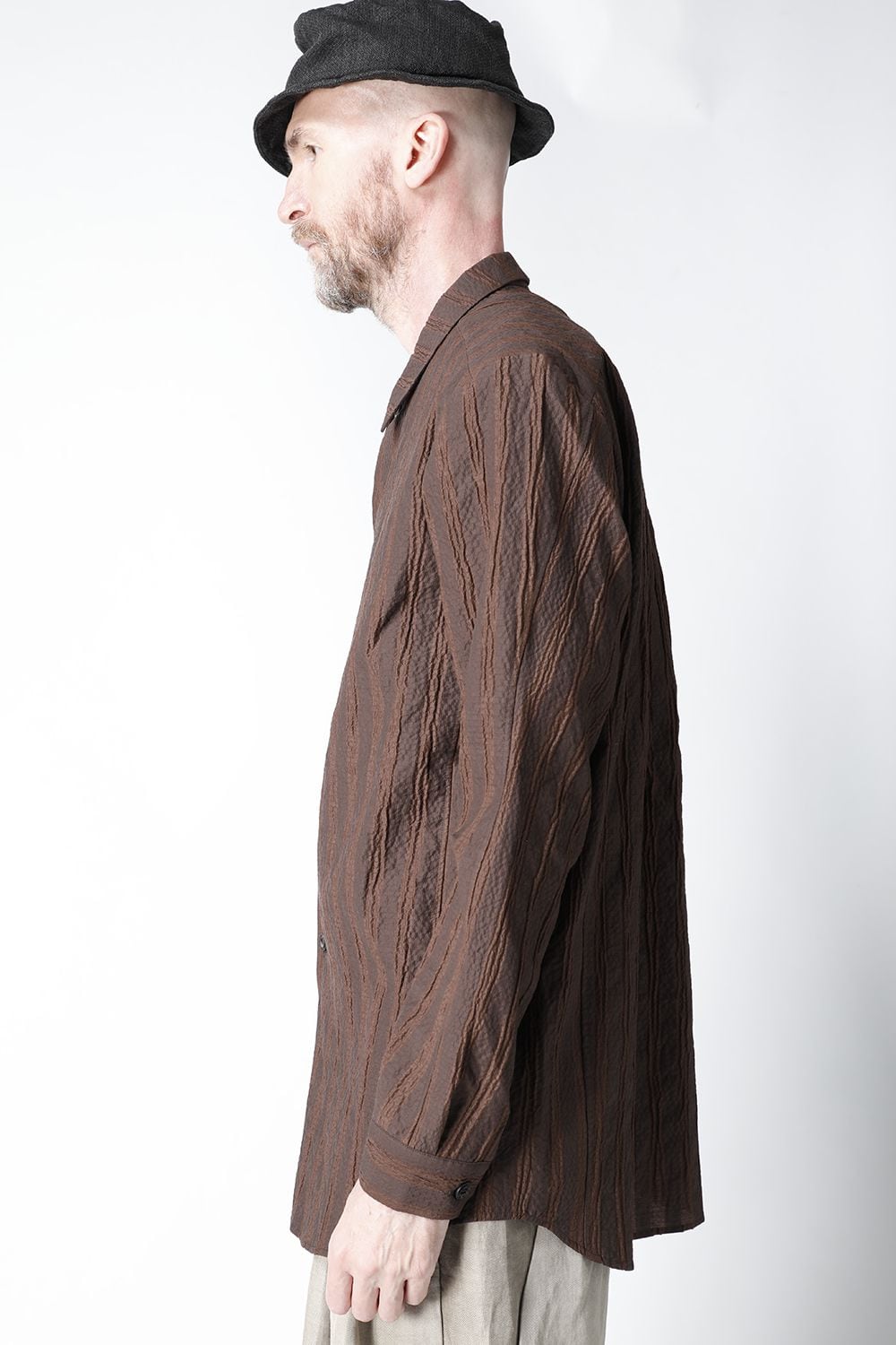 Shirt light weight stretch seersucker