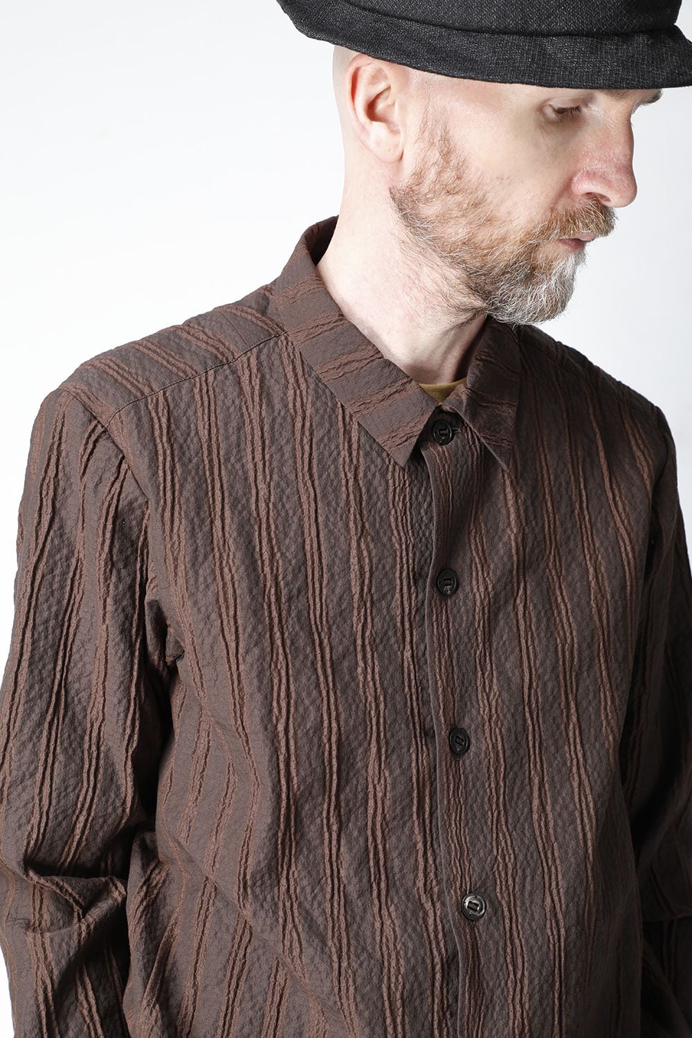 Shirt light weight stretch seersucker