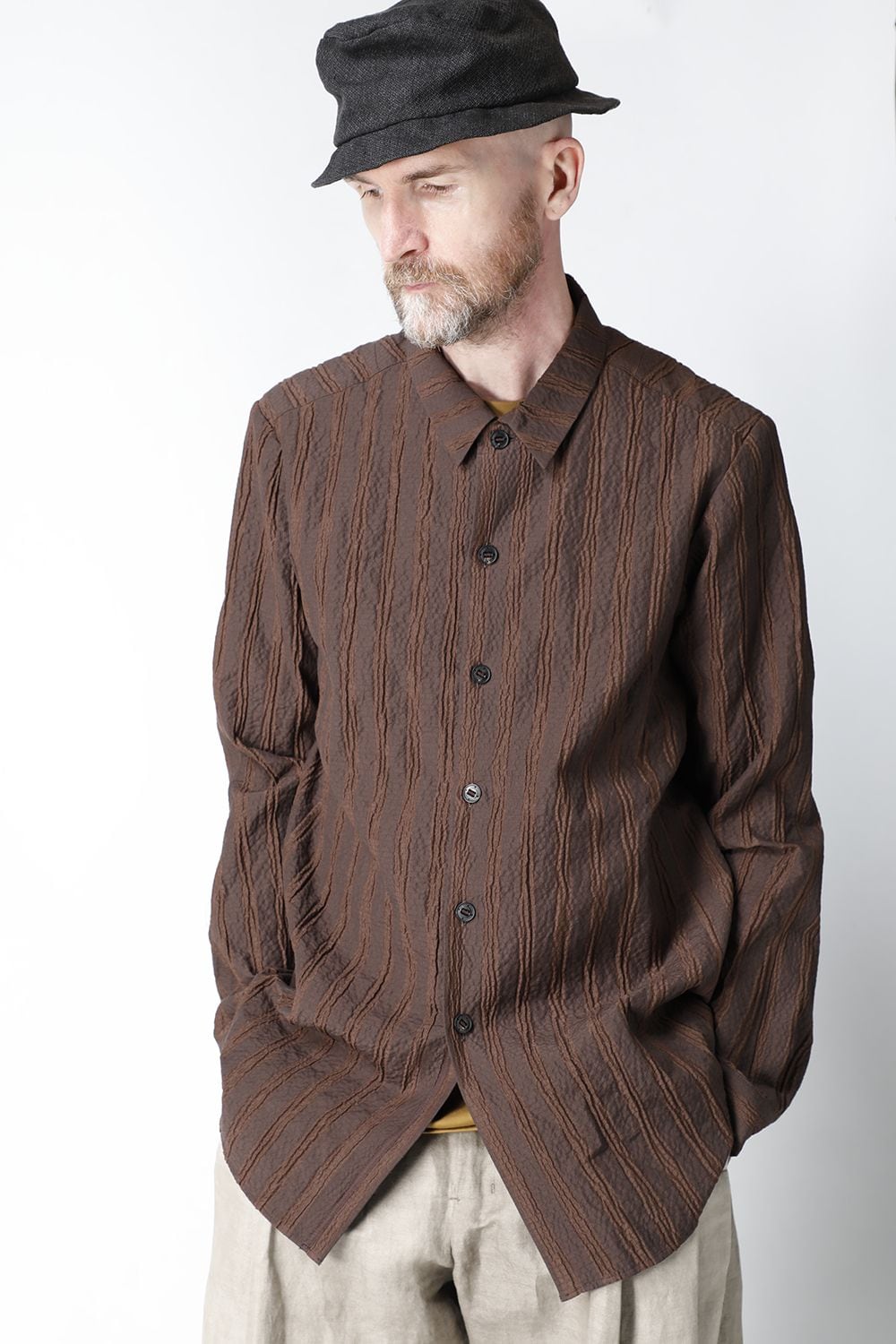 Shirt light weight stretch seersucker