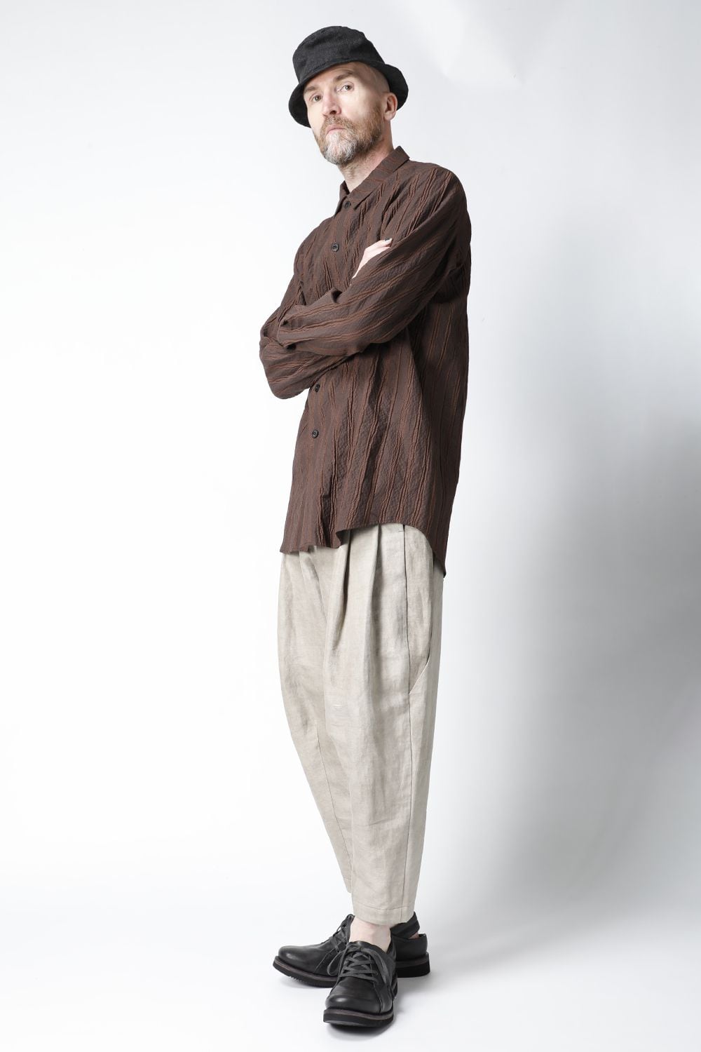 Shirt light weight stretch seersucker