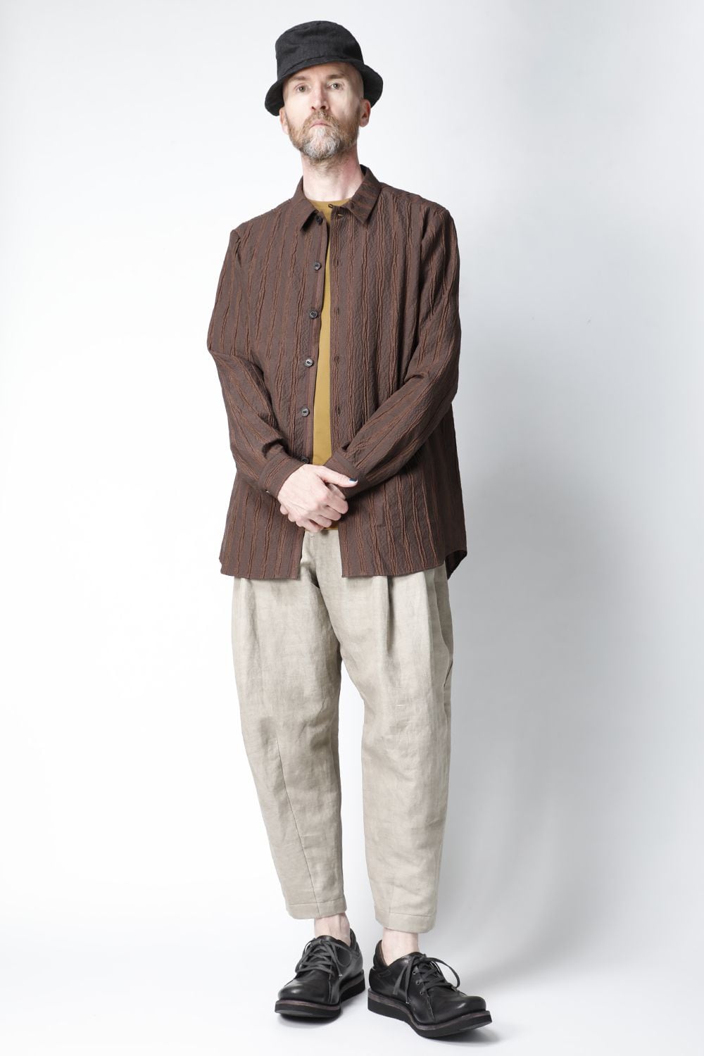 Shirt light weight stretch seersucker