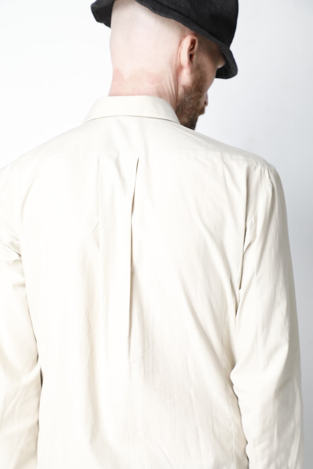 Shirt silk/cotton broad sandblast finish Light Beige