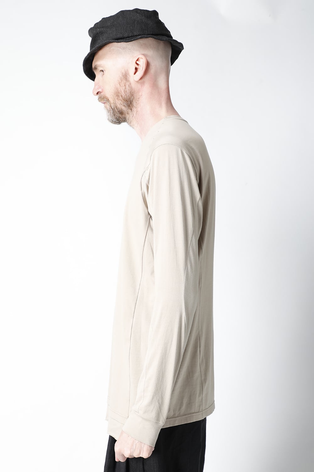 ロングスリーブ エジプシャン コットン ジャージー (SUVIN) ライトベージュ