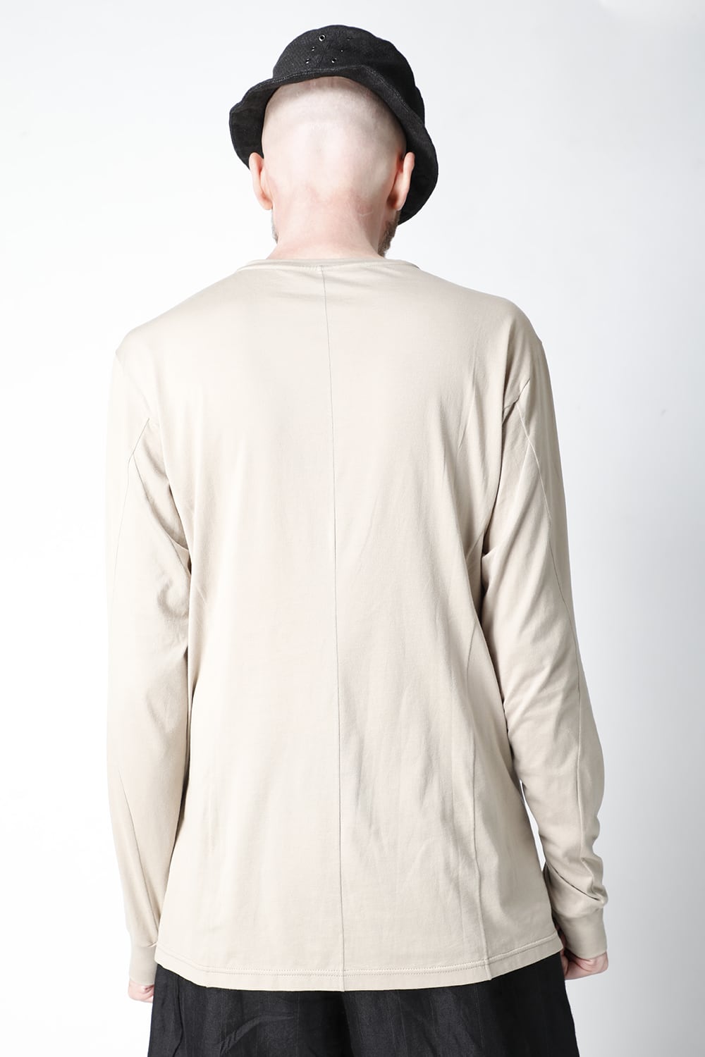 ロングスリーブ エジプシャン コットン ジャージー (SUVIN) ライトベージュ