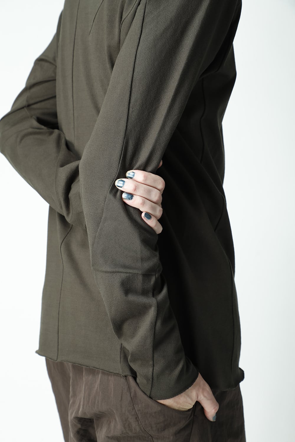 Long sleeve medium weight soft jersey Mud Khaki