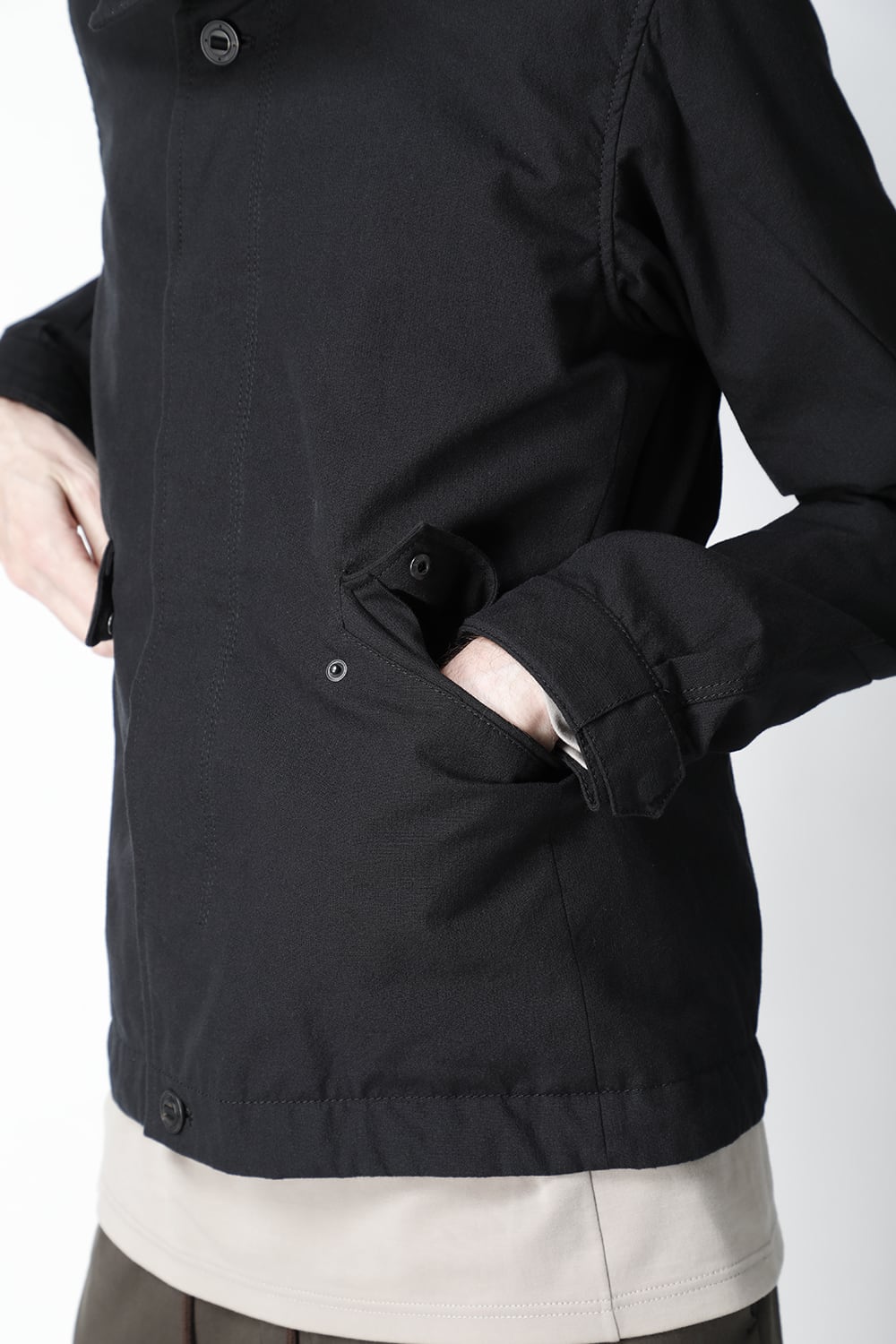 Hooded jacket cotton / nylon Black