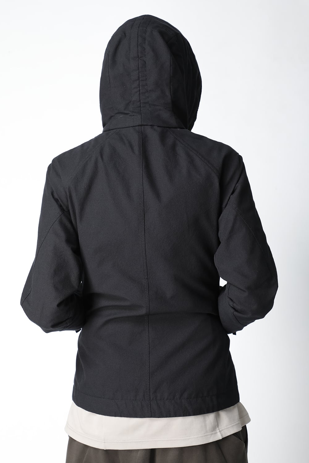 Hooded jacket cotton / nylon Black