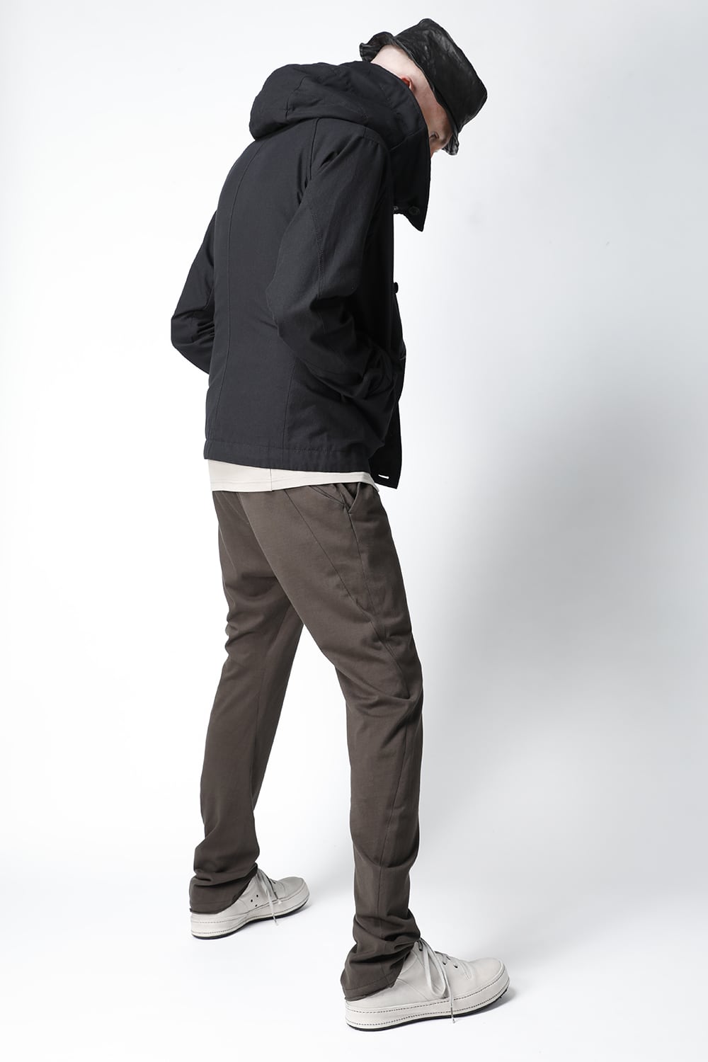 Hooded jacket cotton / nylon Black