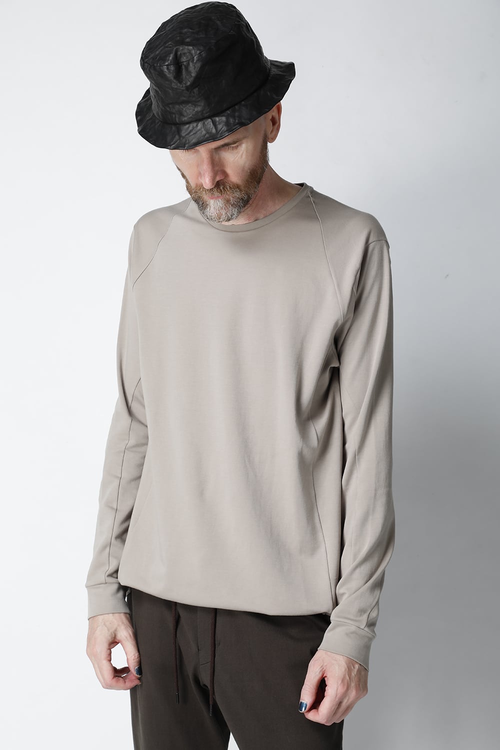 Long sleeve cotton jersey Stone Gray