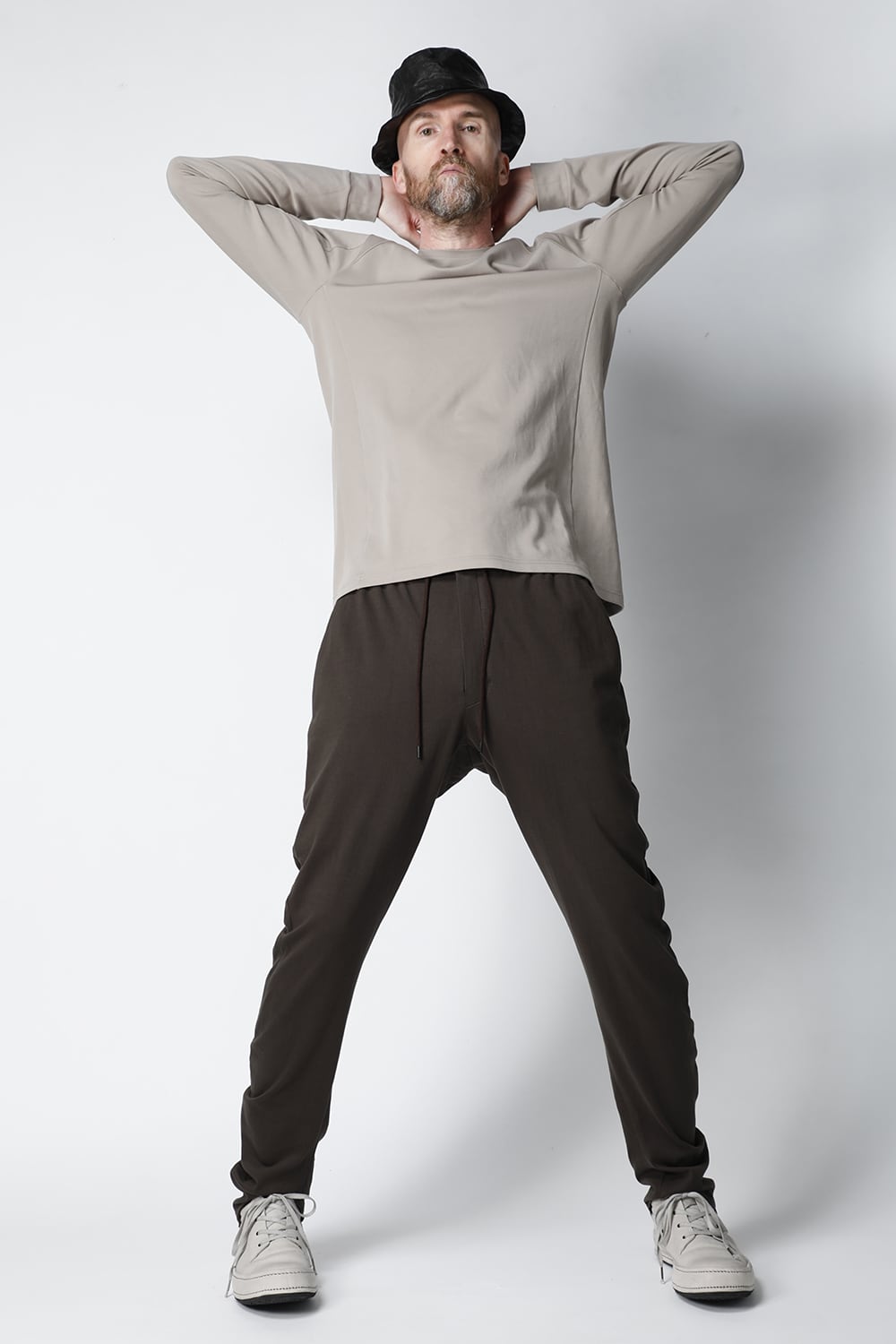 Long sleeve cotton jersey Stone Gray