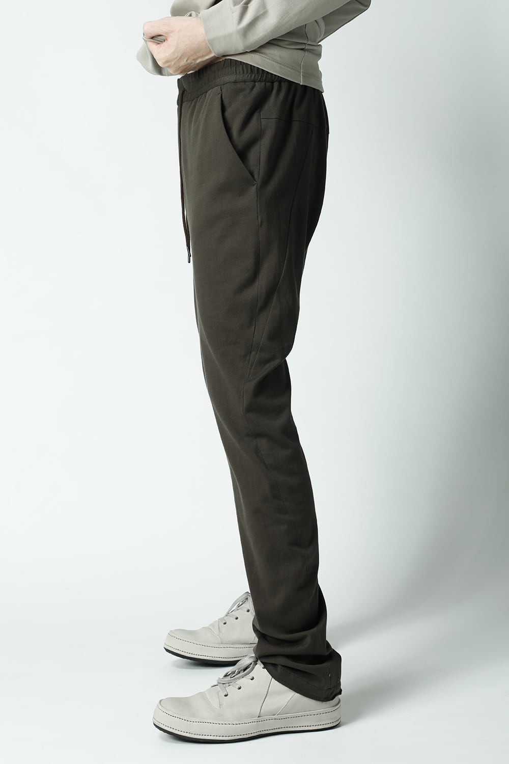 Slim pants medium weight soft jersey Mud Khaki