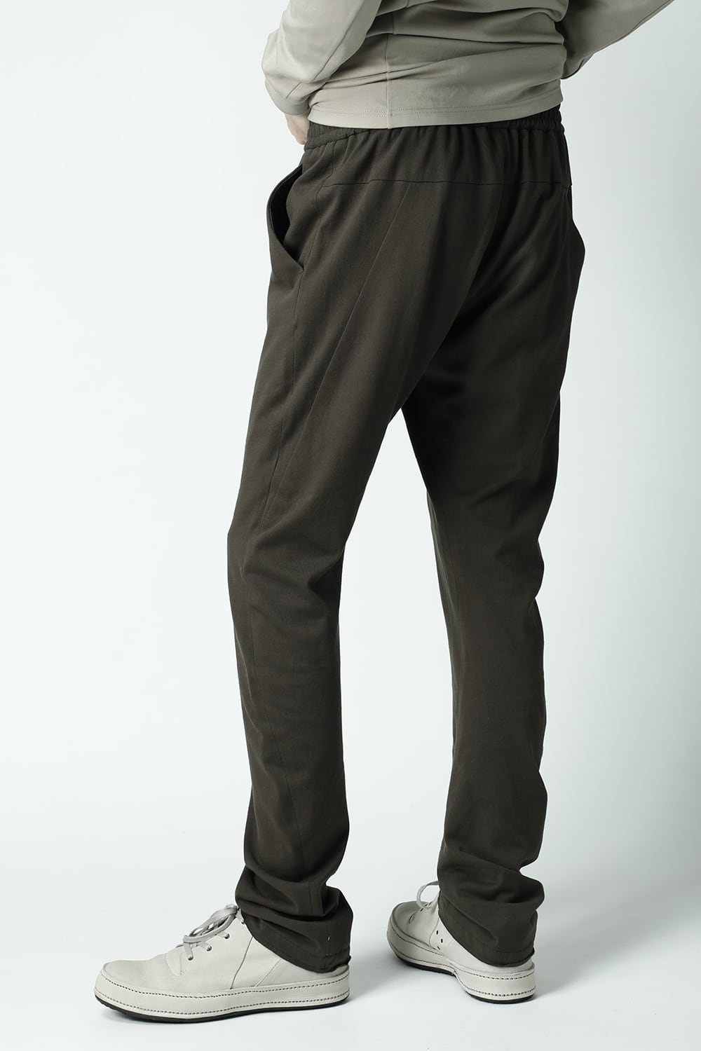 Slim pants medium weight soft jersey Mud Khaki