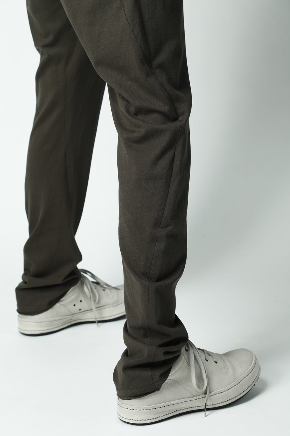 Slim pants medium weight soft jersey Mud Khaki