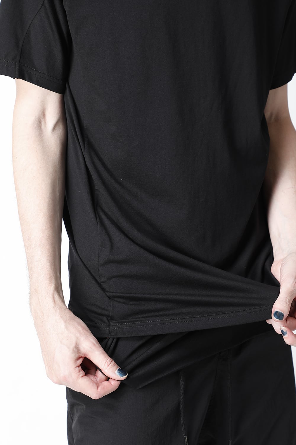 Short sleeve egyptian cotton jersey (SUVIN)  Black