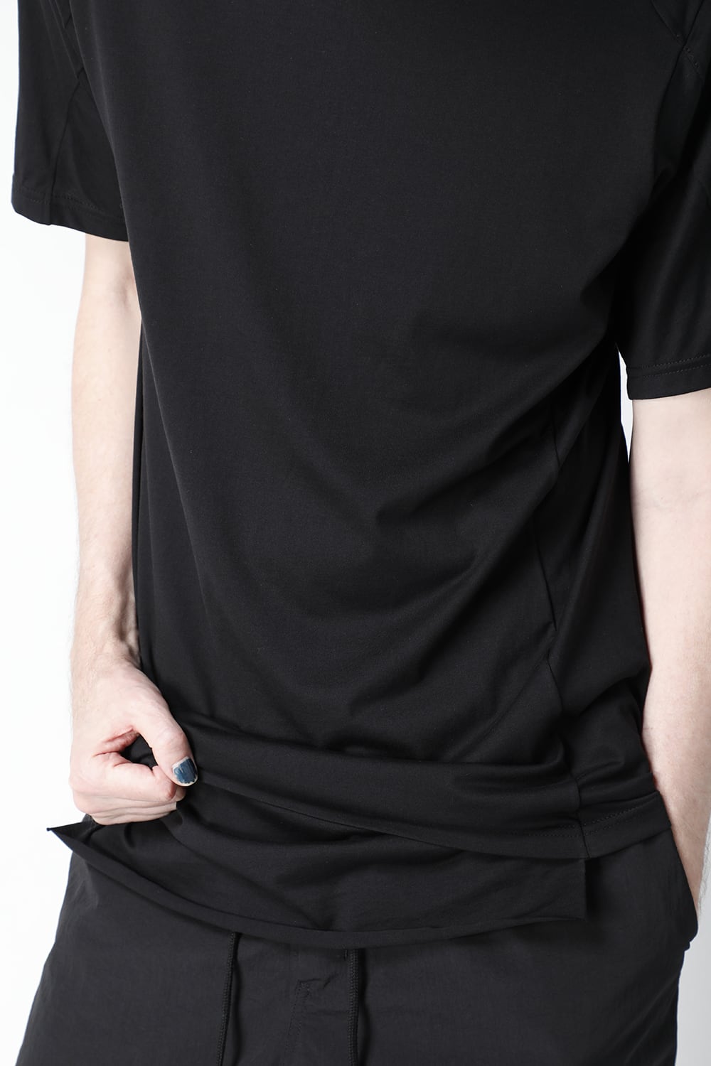 Short sleeve egyptian cotton jersey (SUVIN)  Black