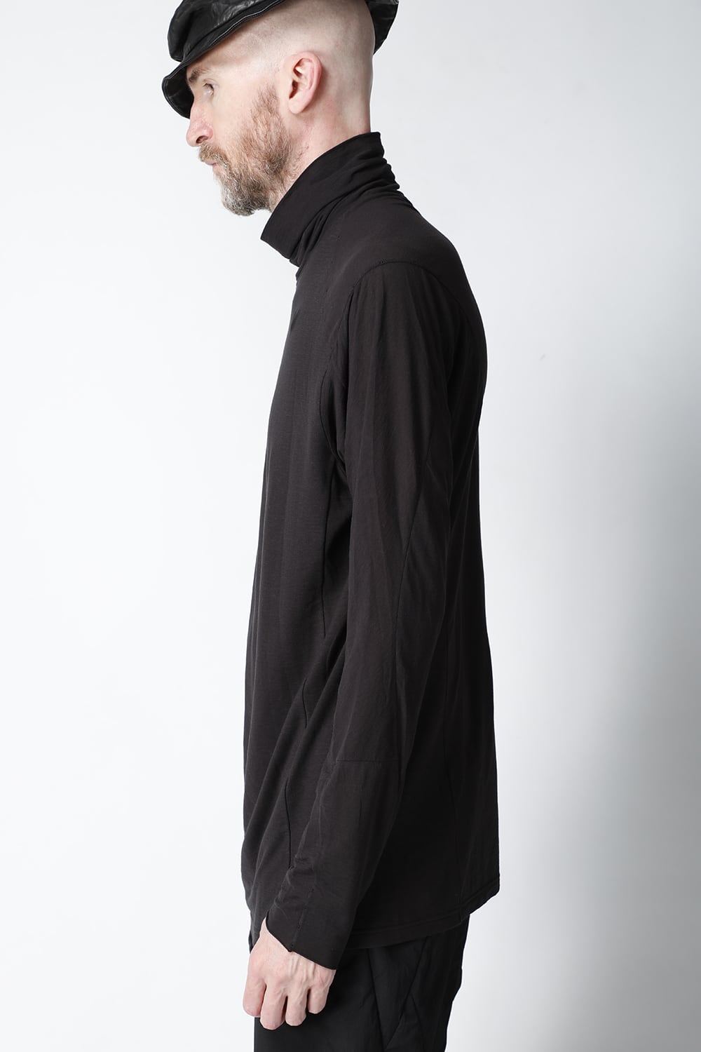 High neck long sleeve light jersey Charcoal