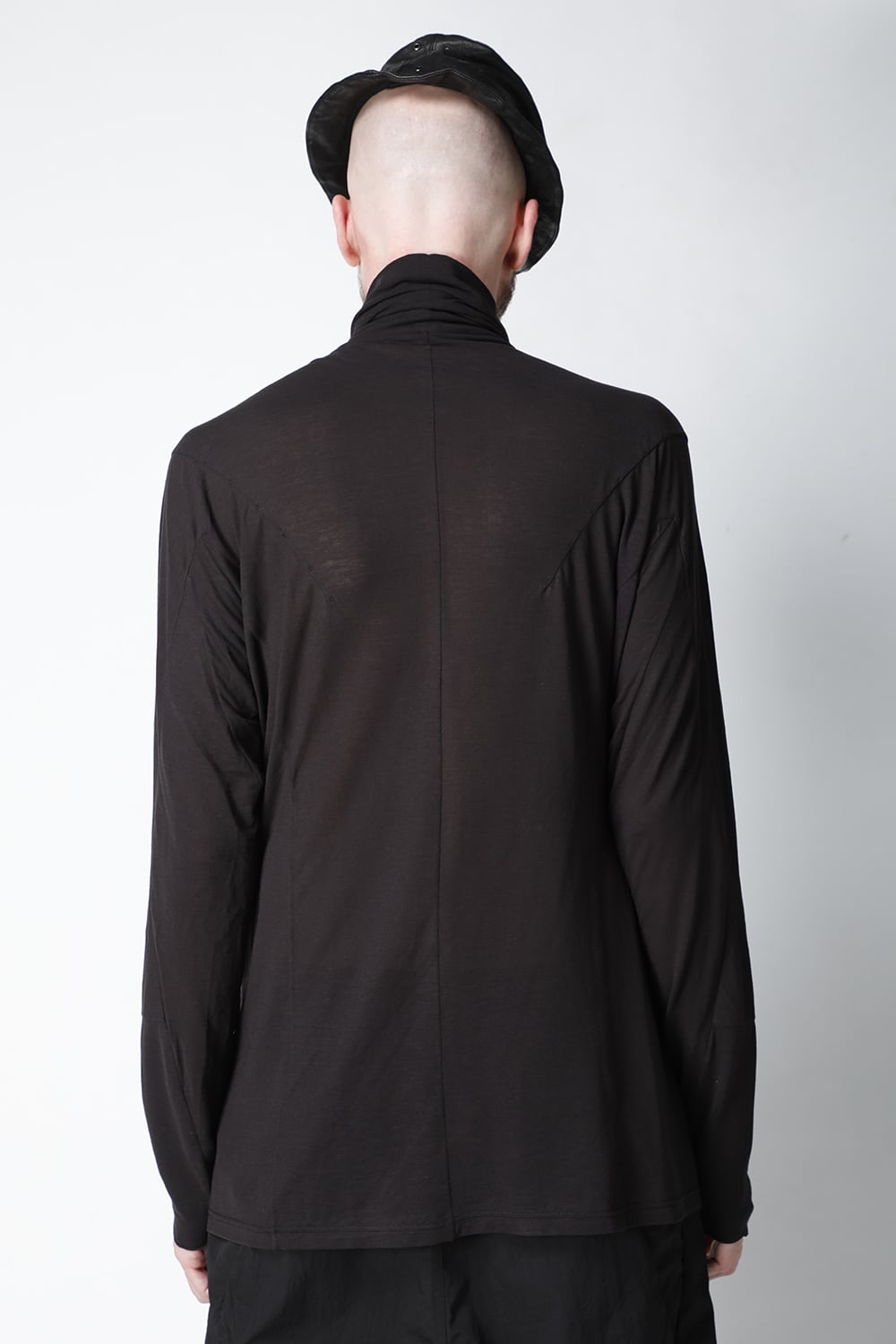 High neck long sleeve light jersey Charcoal