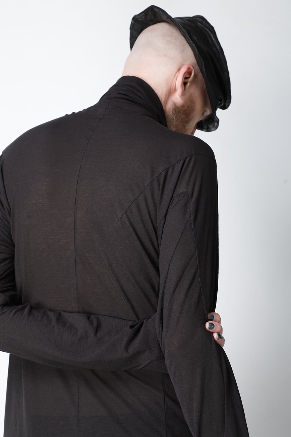 High neck long sleeve light jersey Charcoal