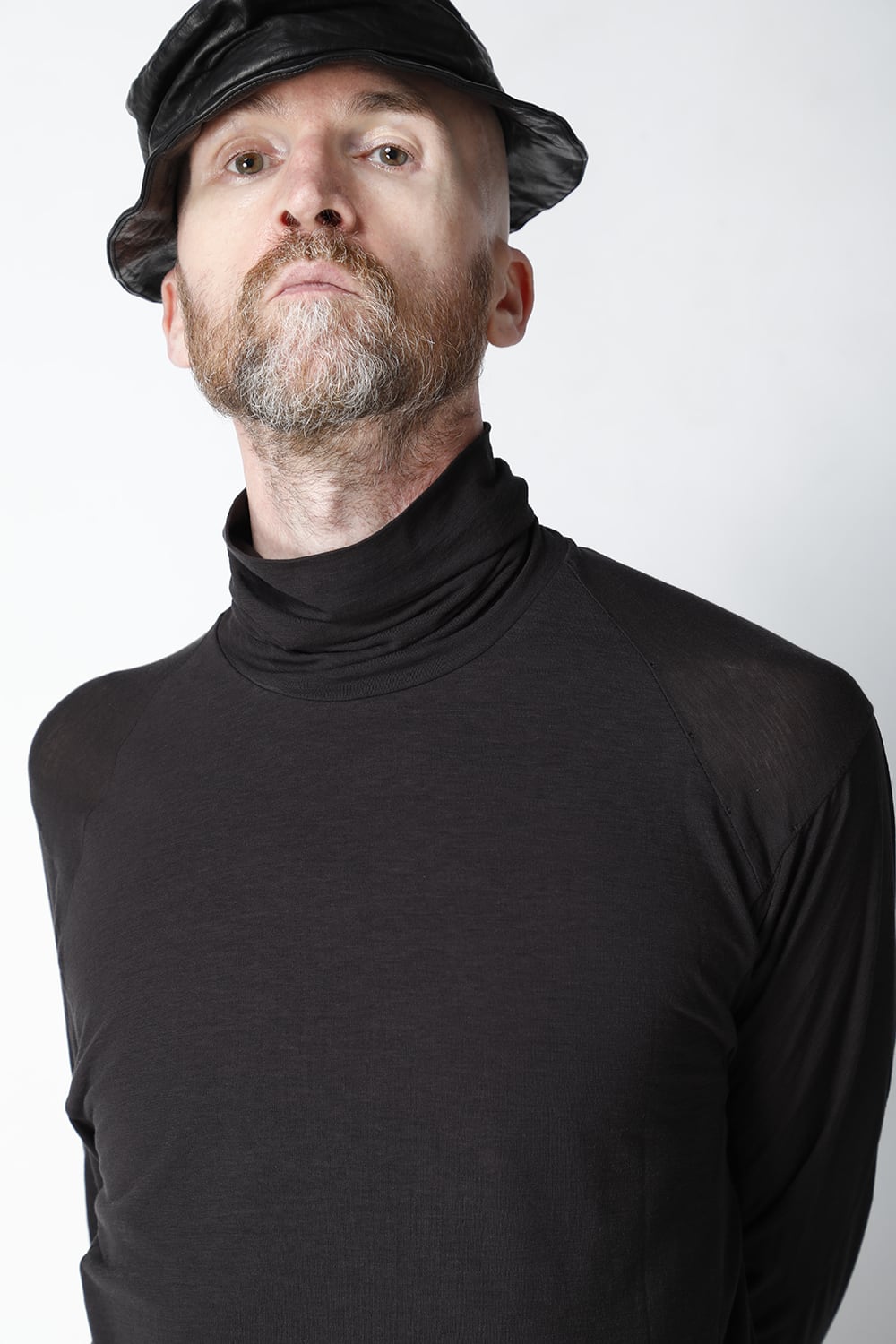 High neck long sleeve light jersey Charcoal