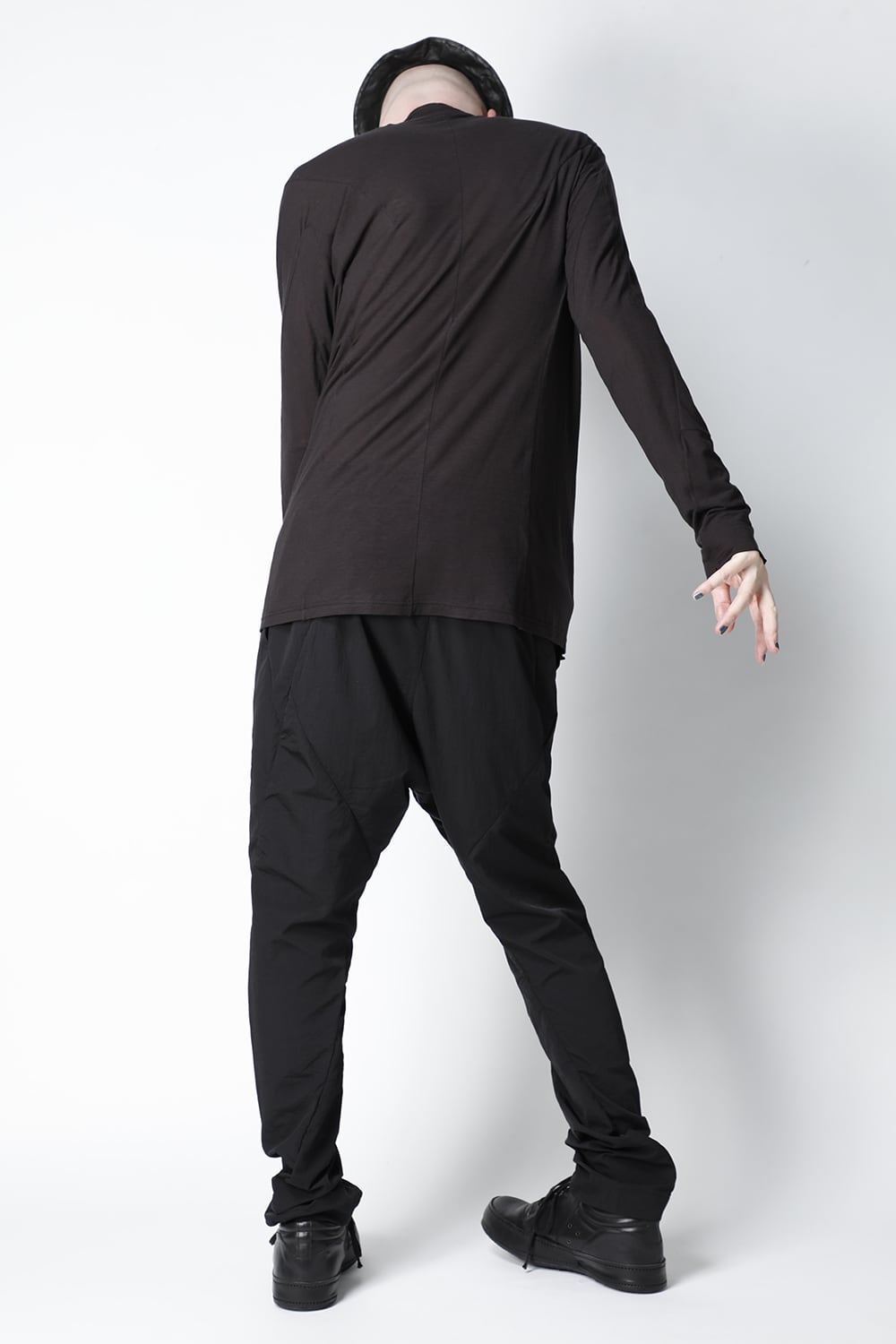 High neck long sleeve light jersey Charcoal