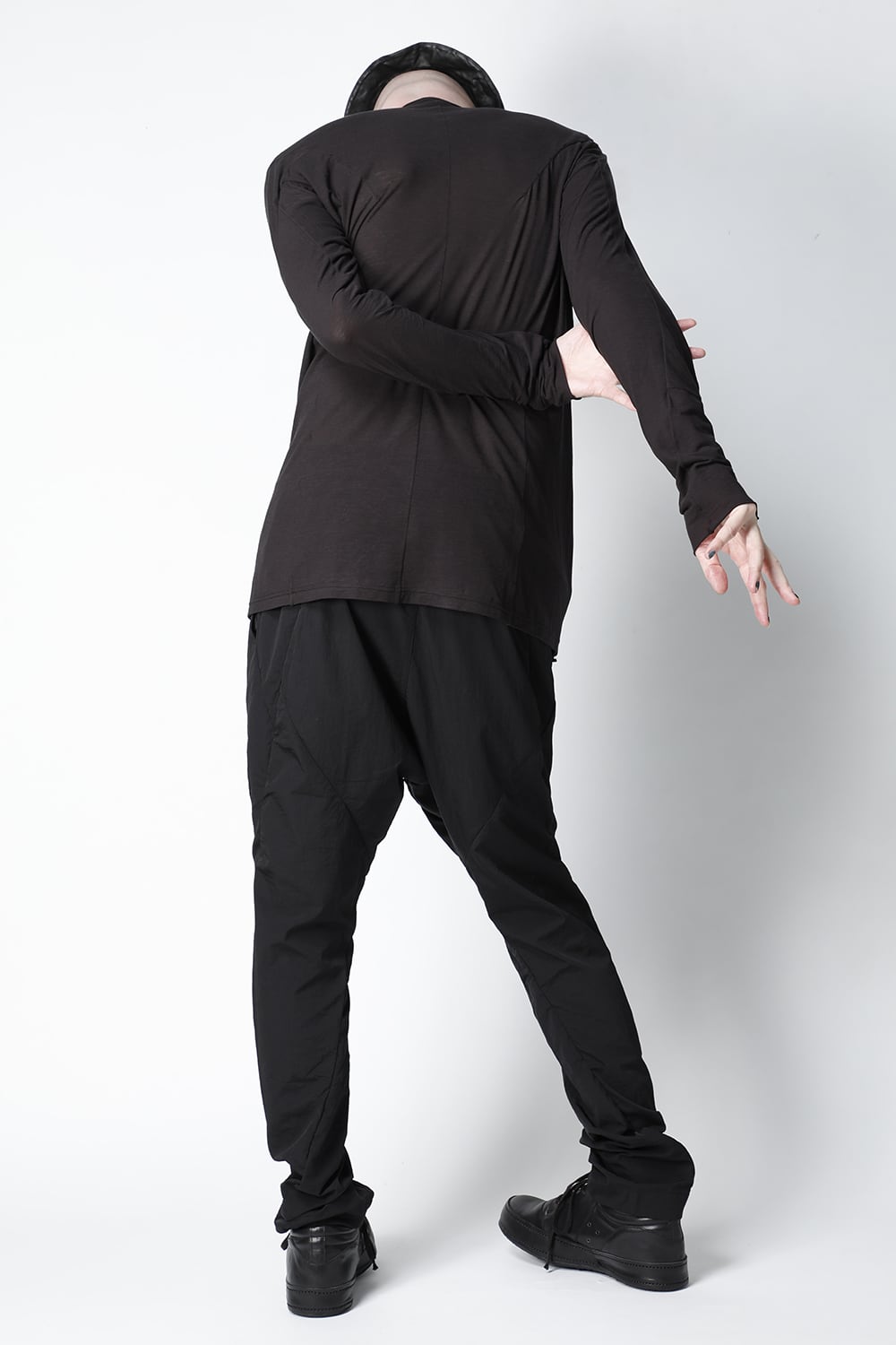 High neck long sleeve light jersey Charcoal